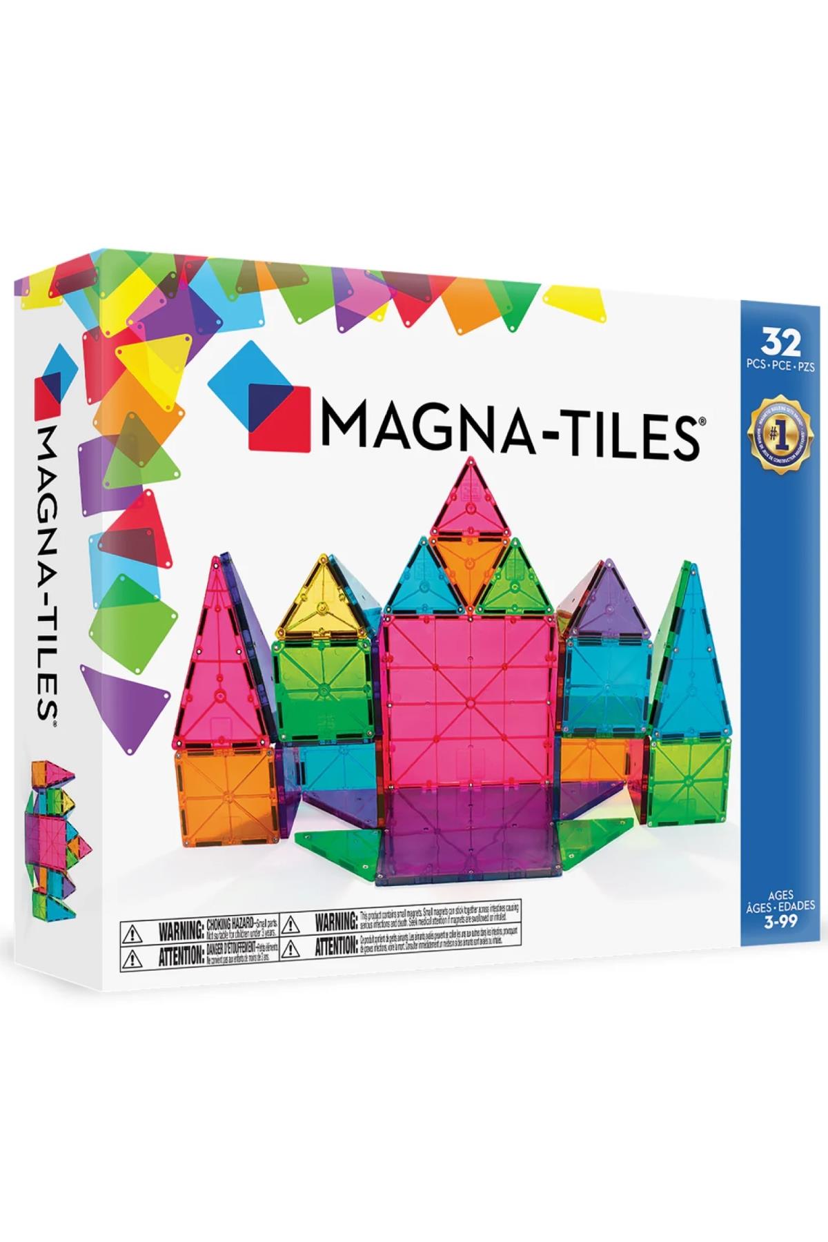 MagnaTiles - Clear Color Set - 32 Parça Çok Renkli