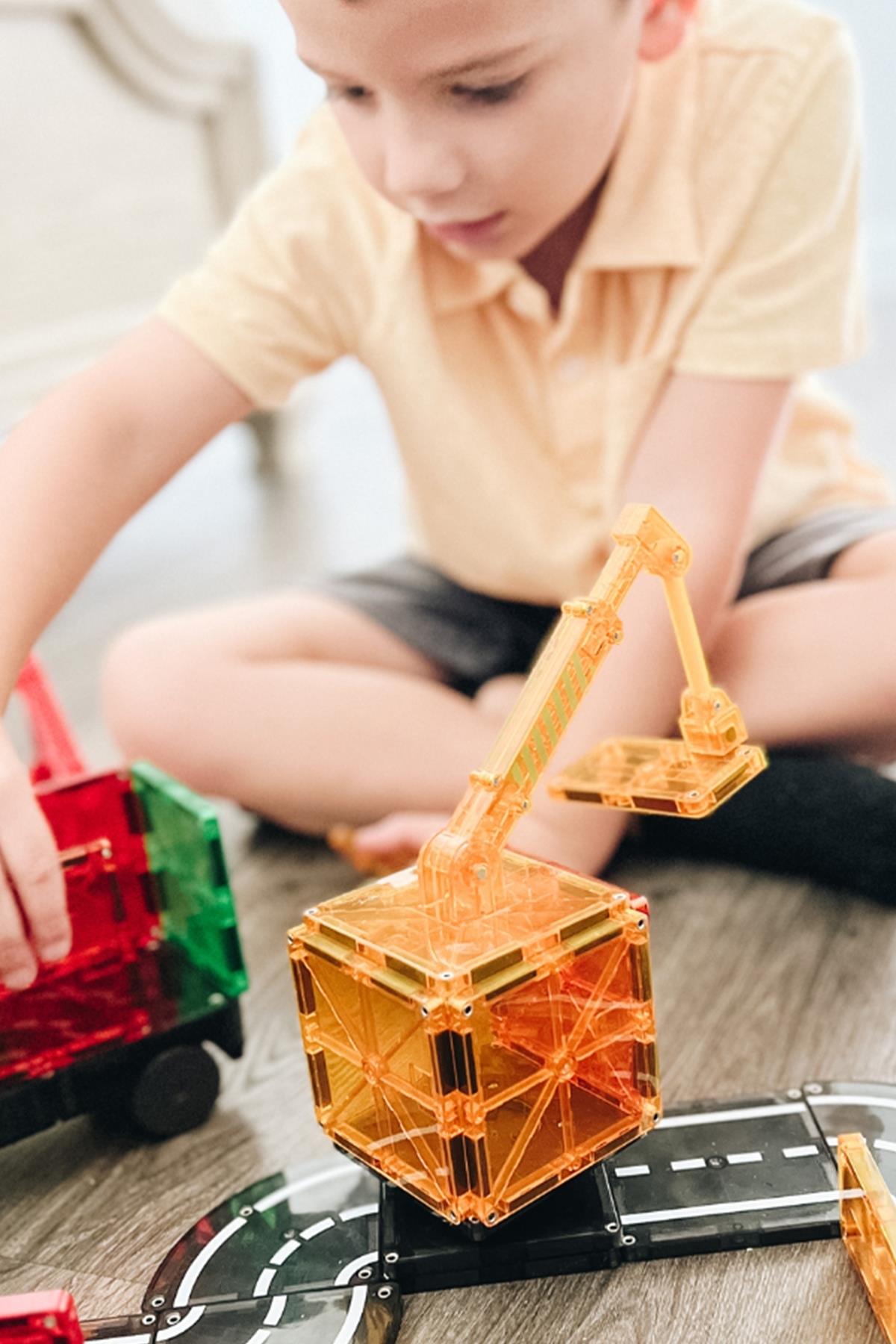 MagnaTiles - İnşaat - 32 Parça Çok Renkli
