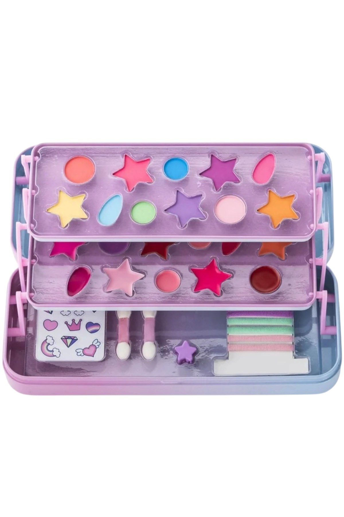 Martinelia Little Unicorn Kız Çocuk 3 Katlı Makyaj ve Toka Seti Çok Renkli