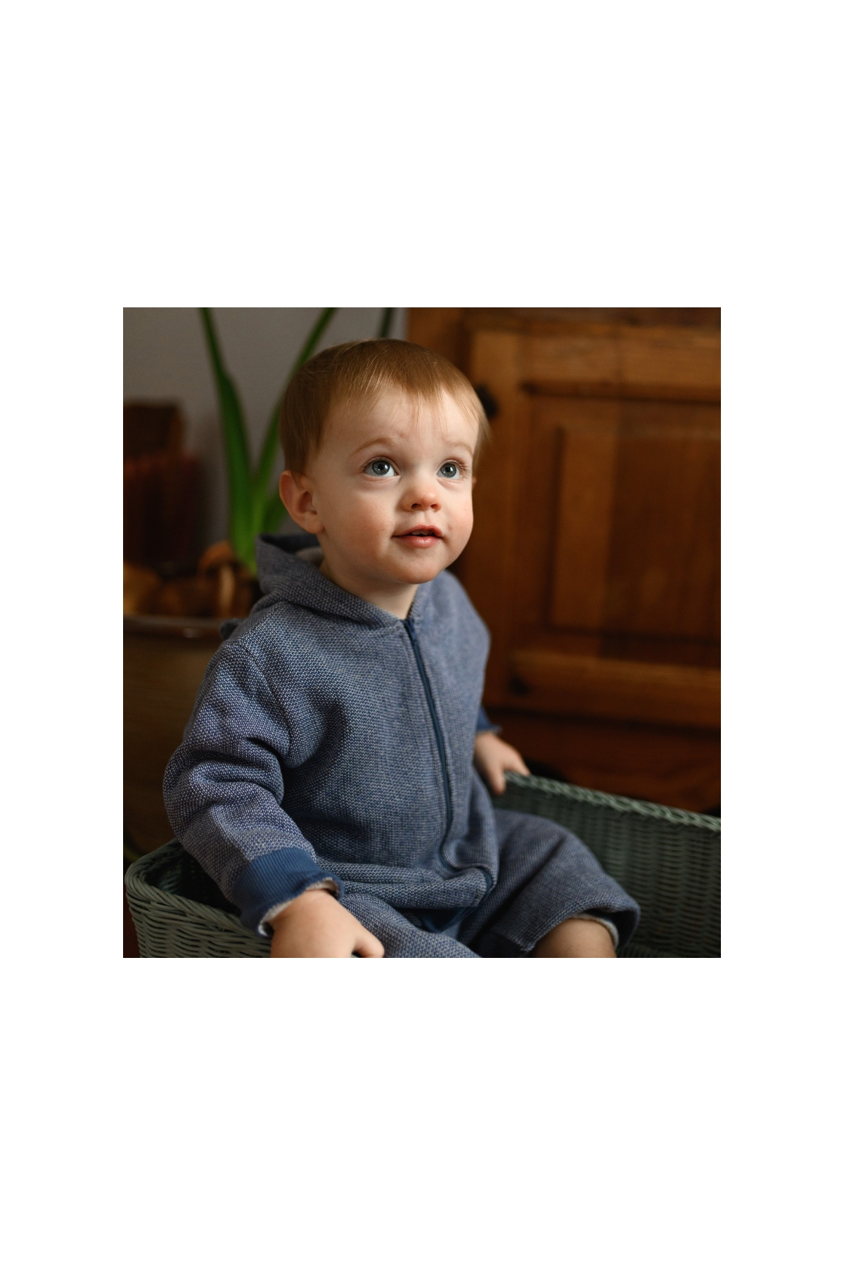 Antebies / Mavi Futter Ayı Kulaklı Sweatshirt Pantolon Set Mavi
