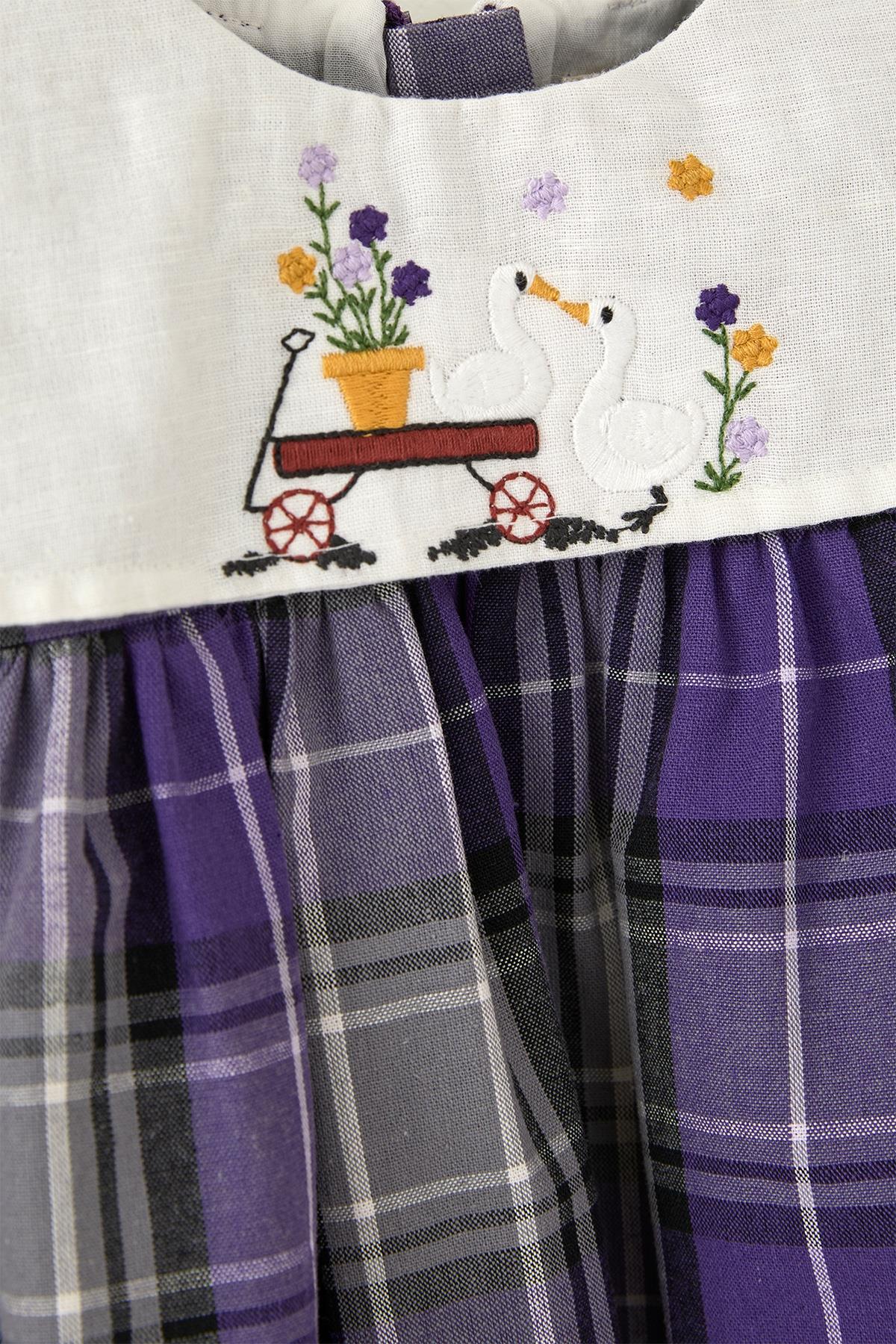 Maya Luca / Schottenkaro Dress (Purple) Çok Renkli