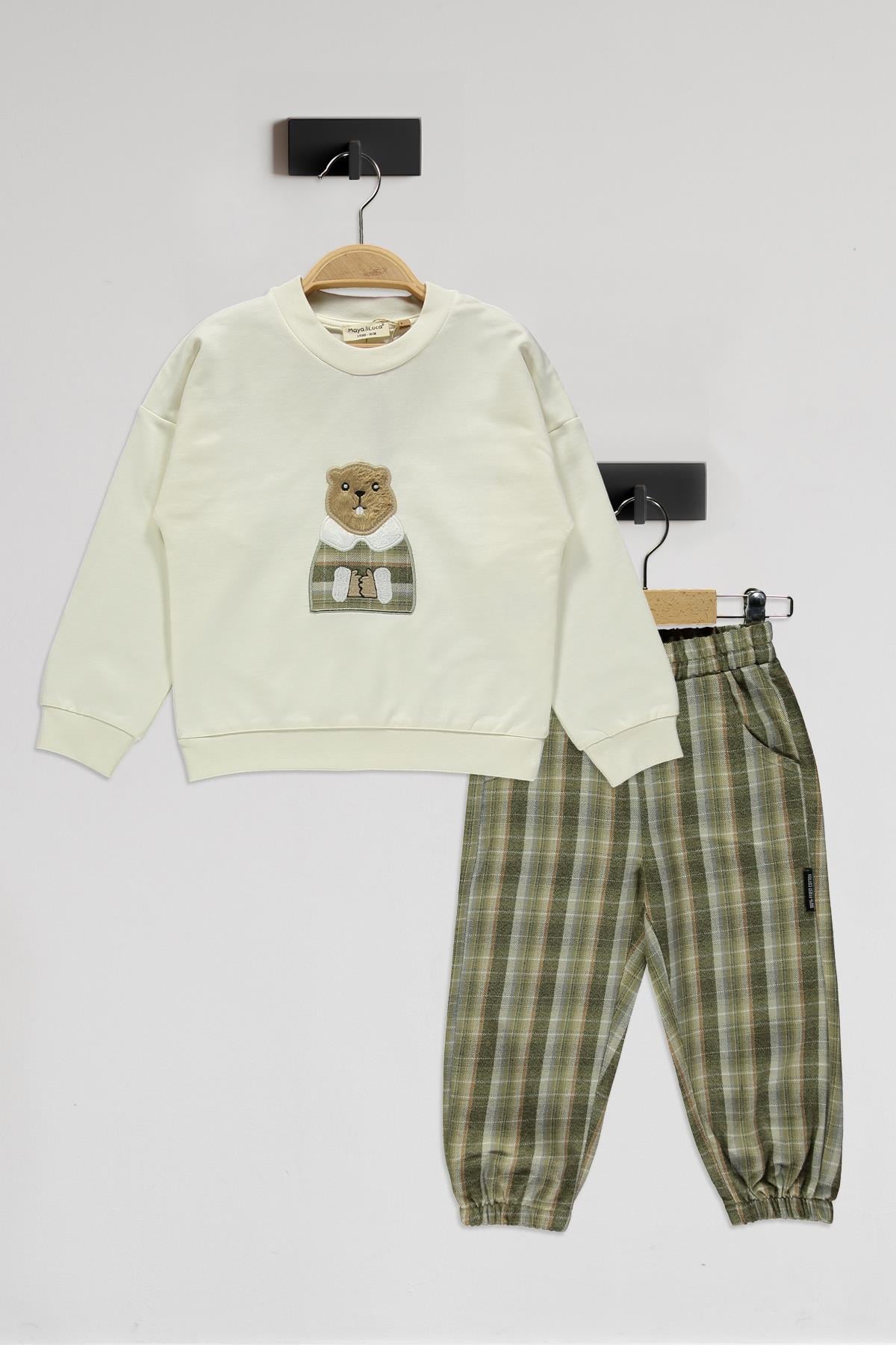 Maya Luca / Schottenkaro - Toddler Set (Green) Çok Renkli
