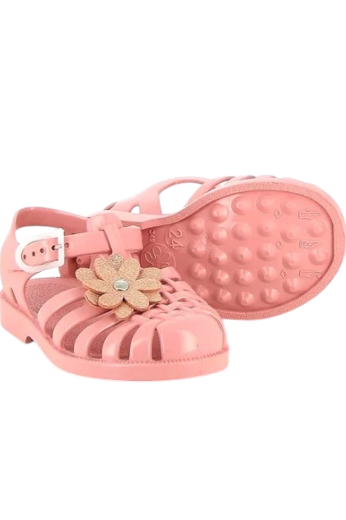 Meduse Sunflower Guimauve- Çiçek Detaylı Çocuk Sandalet PEMBE