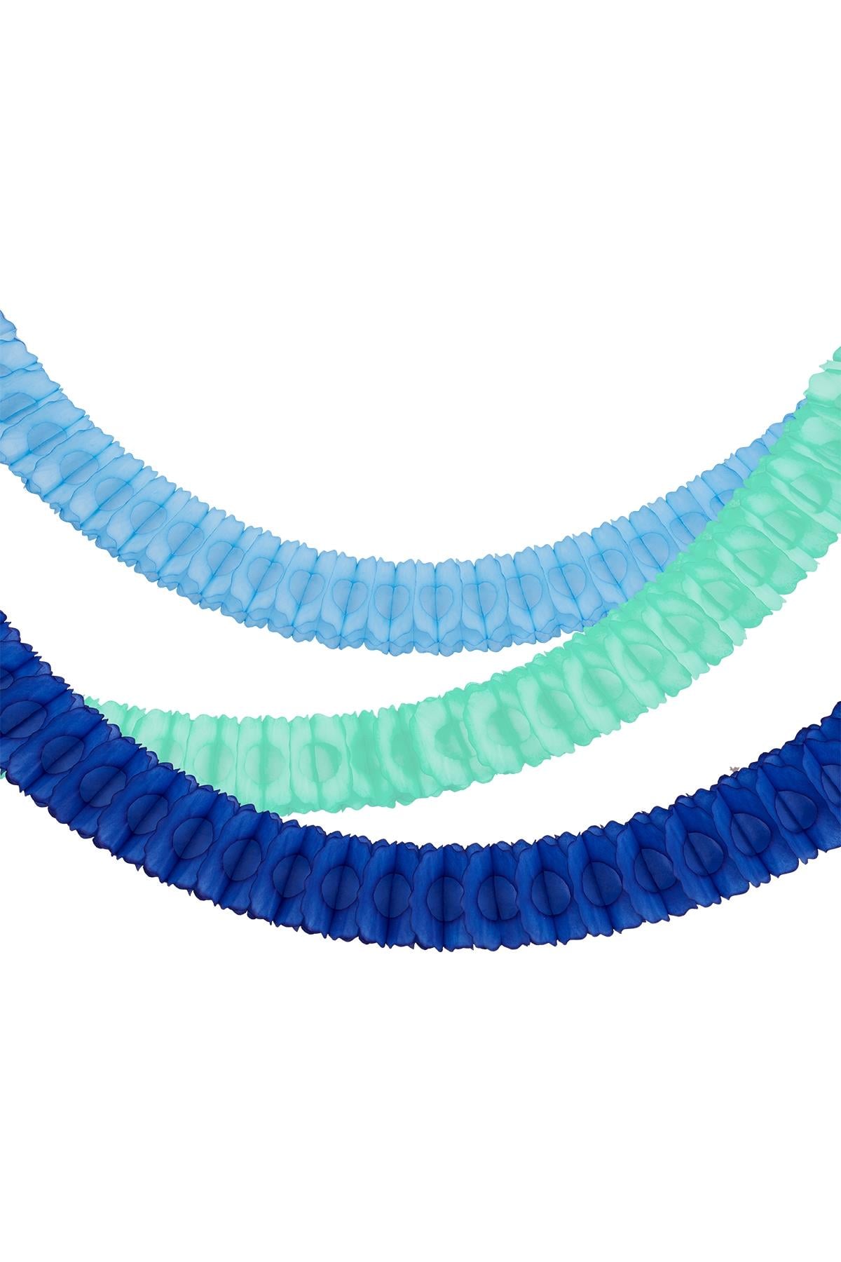 Meri Meri - 3 Blue Honeycomb Garlands - Mavi Petek Asılan Süsler - 3lü Çok Renkli