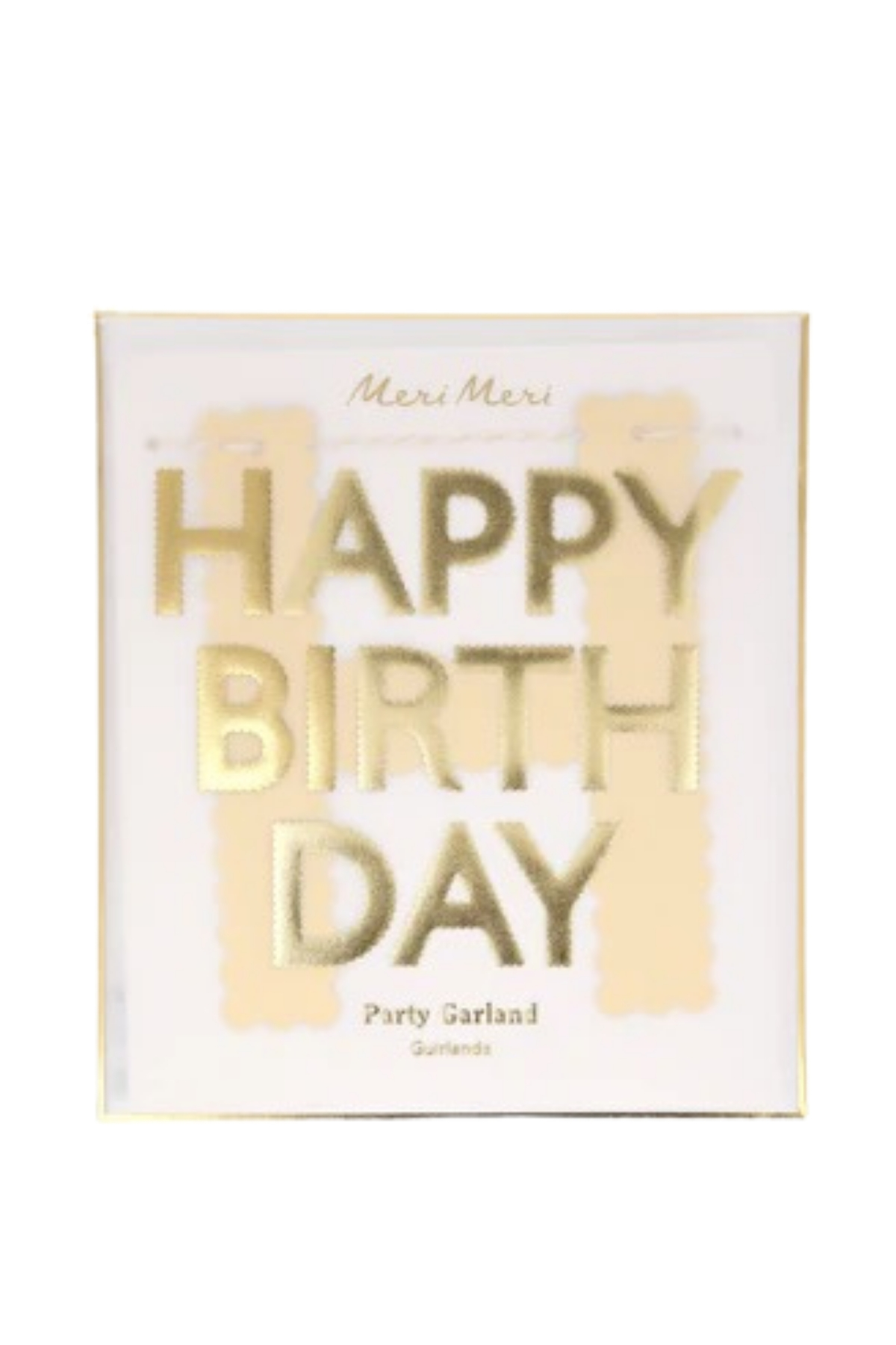 Meri Meri - Altın Varaklı Happy Birthday Asılan Süs Çok Renkli