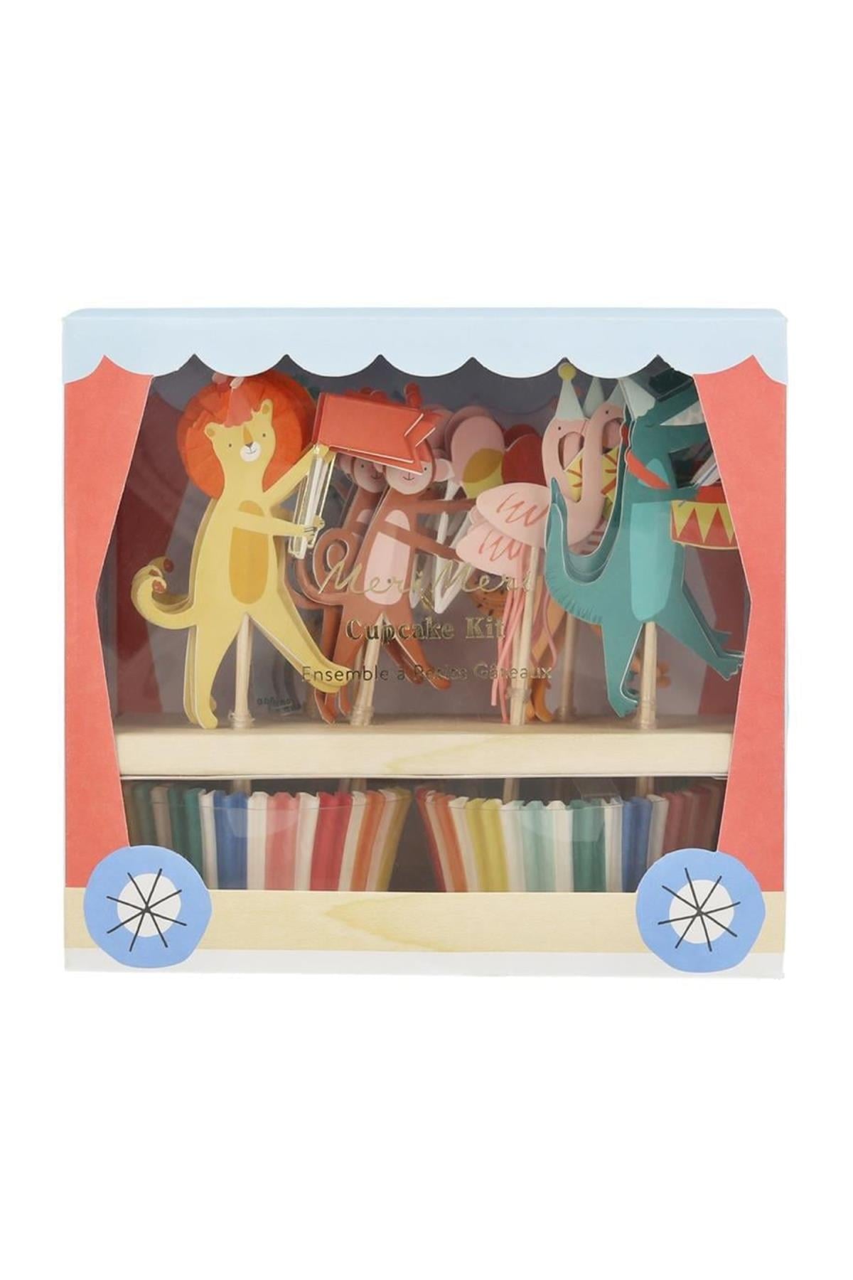 Meri Meri - Animal Parade Cupcake Kit - Hayvan Geçit Töreni Cupcake Kit (24'lü) Çok Renkli