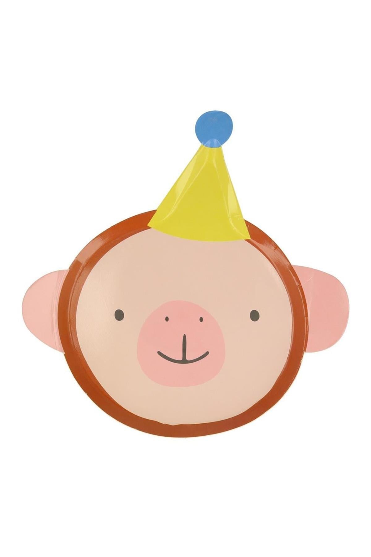 Meri Meri - Animal Parade Die Cut Plates - Hayvan geçit Töreni Tabaklar (8li) Çok Renkli