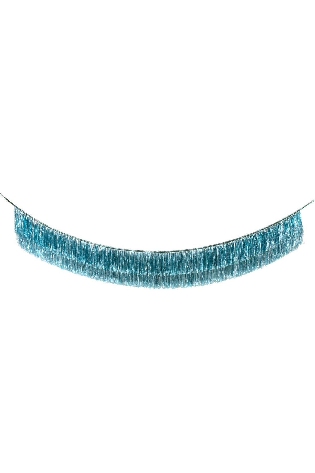 Meri Meri - Blue Tinsel Fringe Garland - Mavi Püsküllü Asılan Süs Çok Renkli