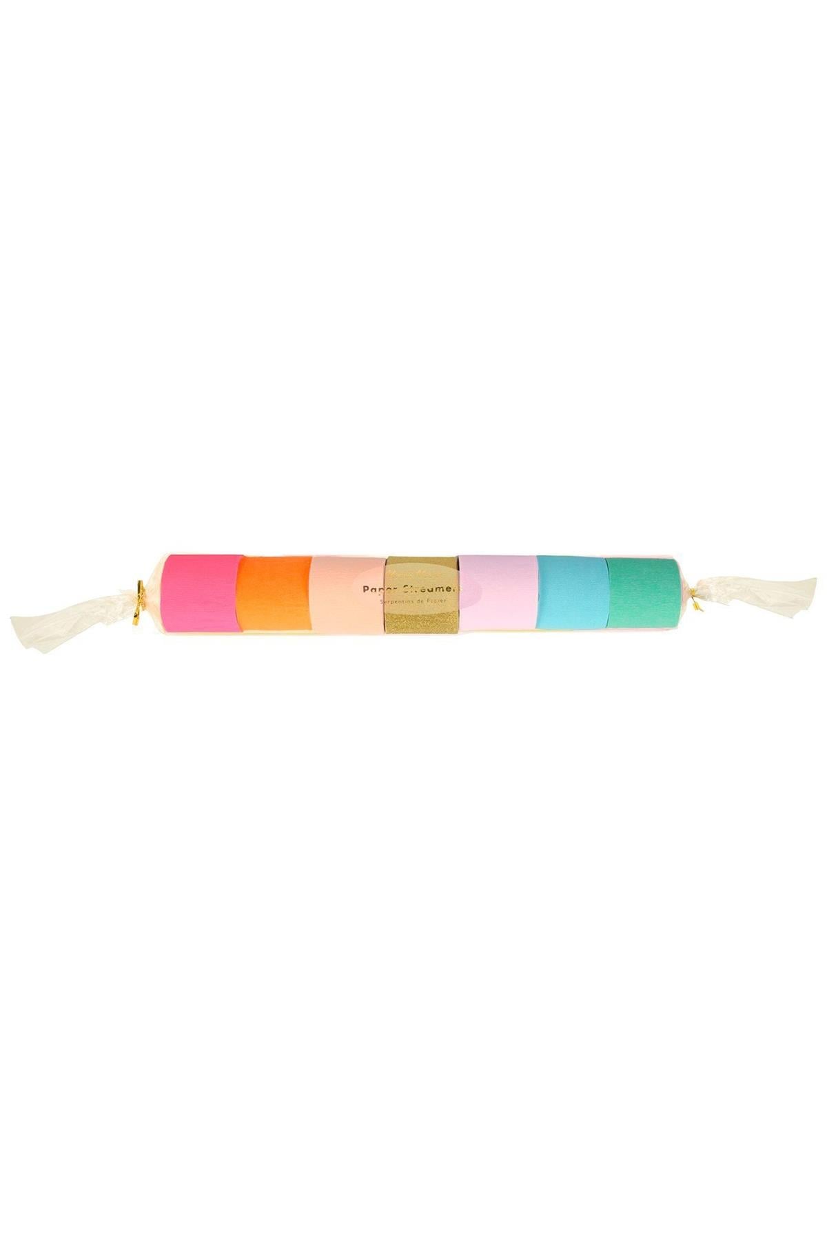 Meri Meri - Bright Crepe Paper Streamers - Renkli Kağıt Şeritler Çok Renkli
