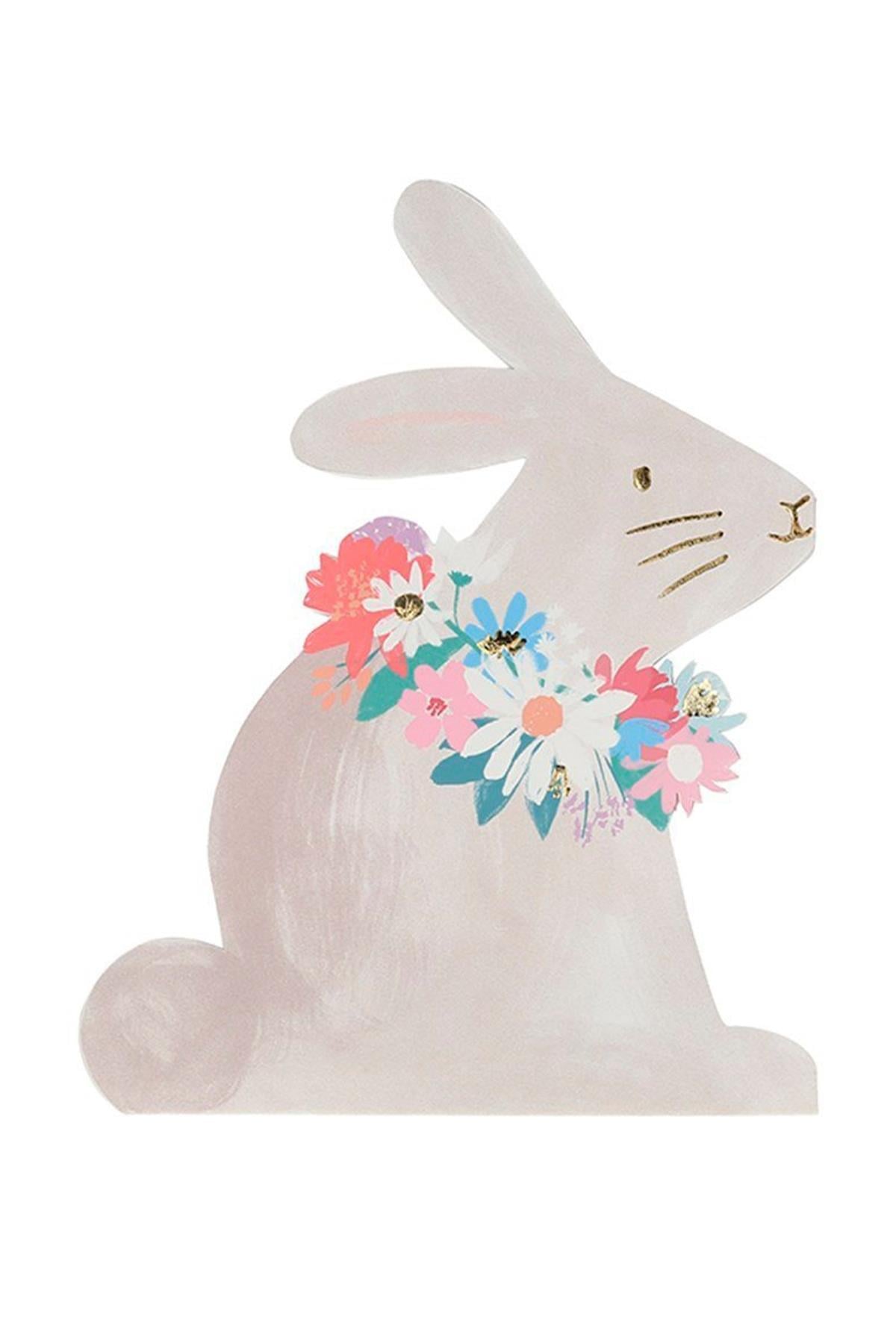 Meri Meri - Bunny Napkin - Tavşan Peçete Çok Renkli