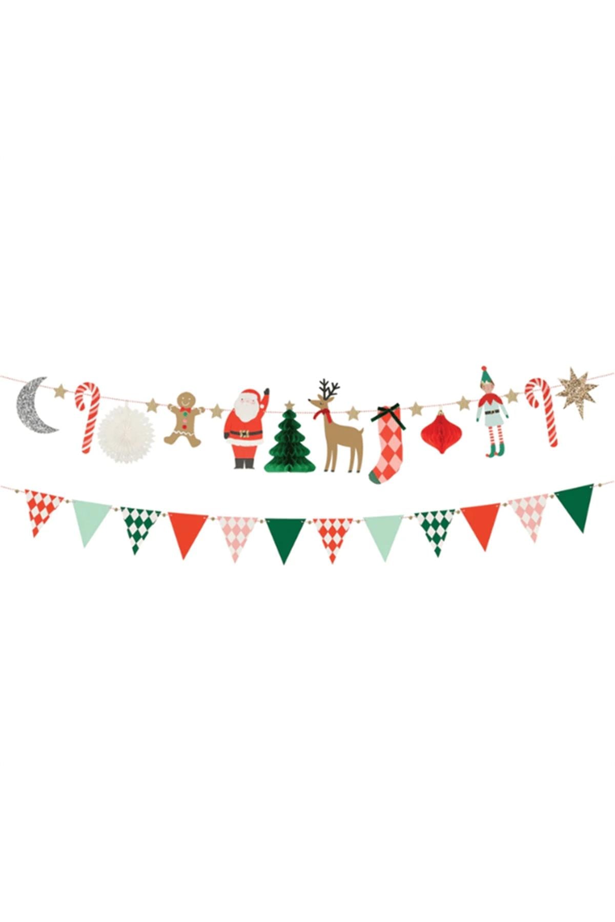 Meri Meri - Christmas Characters Garland - Yeni Yıl Karakterler Asılan Süs Çok Renkli