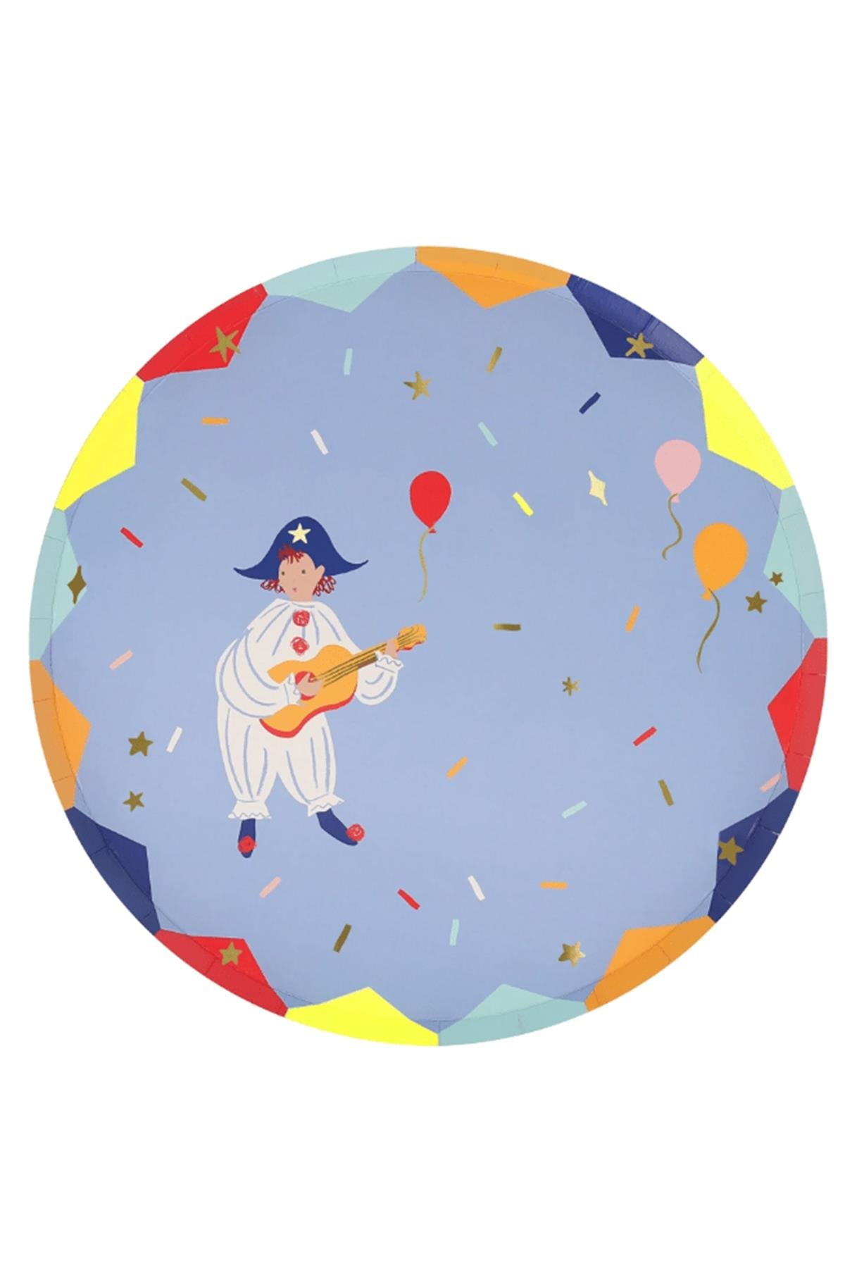 Meri Meri - Circus Side Plates - Sirk Tabaklar (M) (x8) Çok Renkli