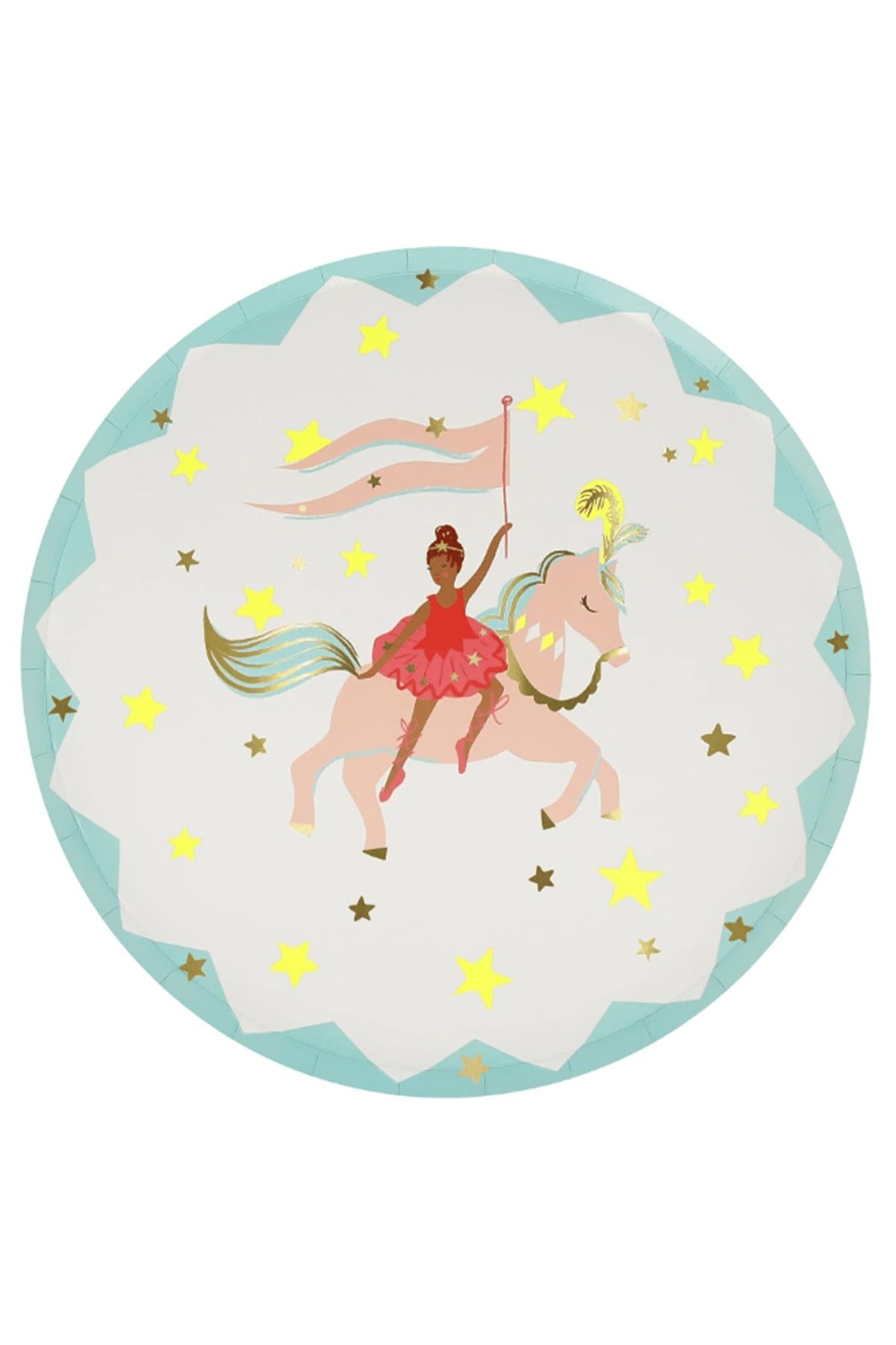 Meri Meri - Circus Side Plates - Sirk Tabaklar (M) (x8) Çok Renkli