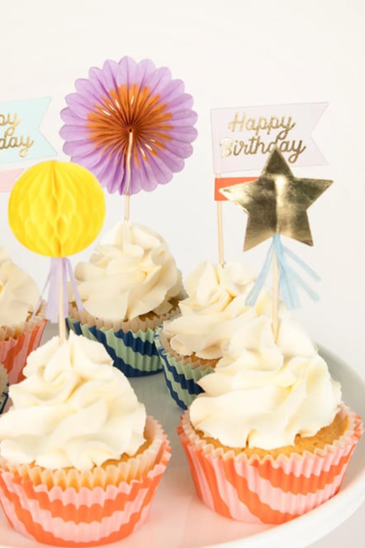 Meri Meri - Çizgili Cupcake Kiti - 24 Adet Çok Renkli