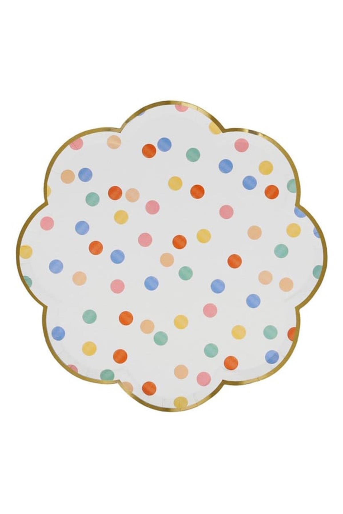 Meri Meri - Colourful Pattern Side Plates - Renkli Desenler Tabaklar - 8li Çok Renkli