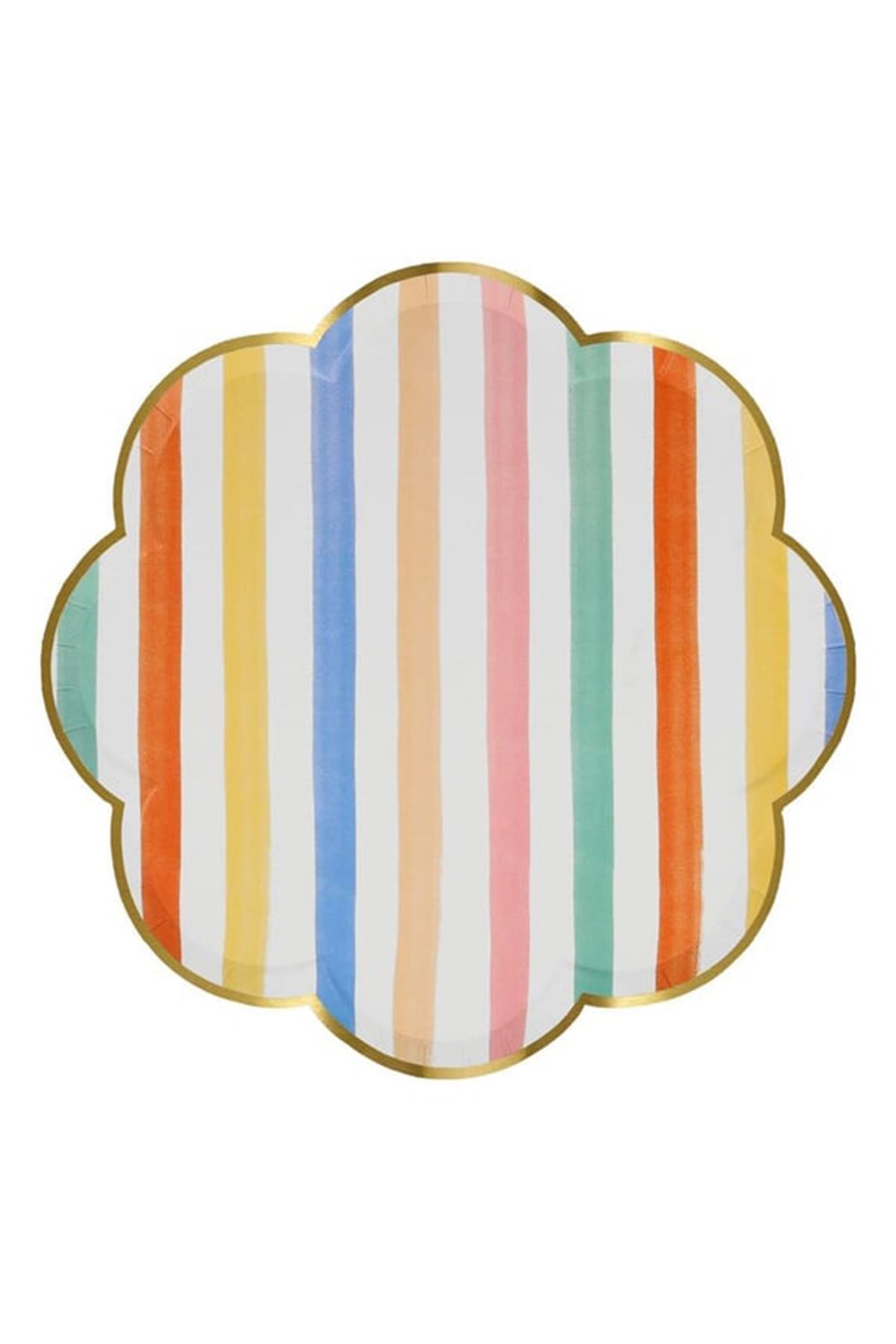 Meri Meri - Colourful Pattern Side Plates - Renkli Desenler Tabaklar - 8li Çok Renkli
