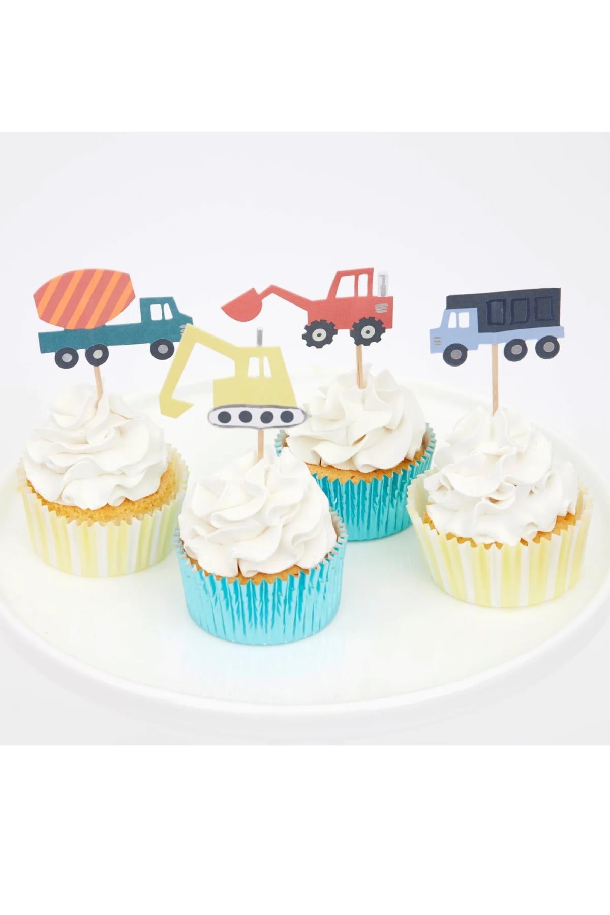 Meri Meri - Construction Cupcake Kit - İnşaat Cupcake Kit Çok Renkli