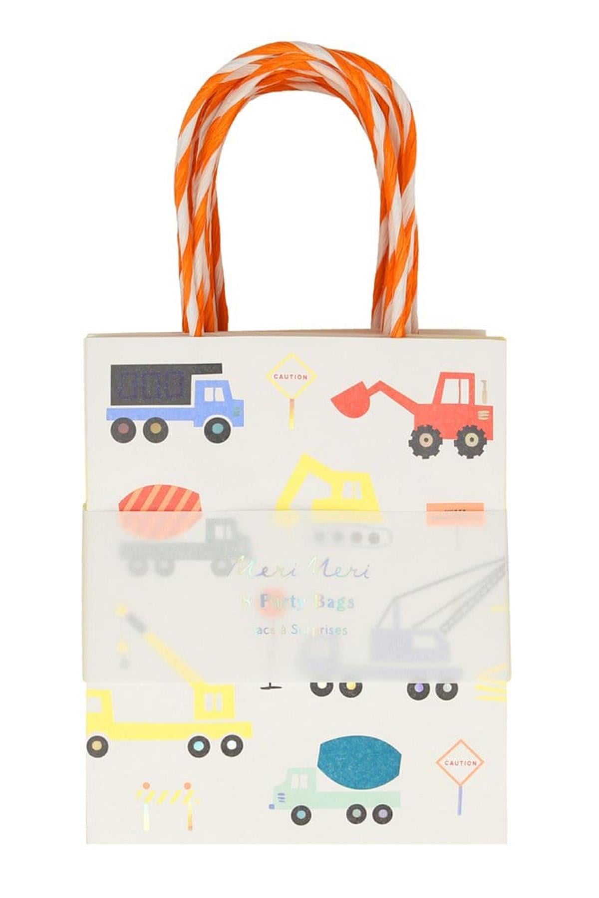 Meri Meri - Construction Party Bag - İnşaat Parti Çantaları - 8li Çok Renkli