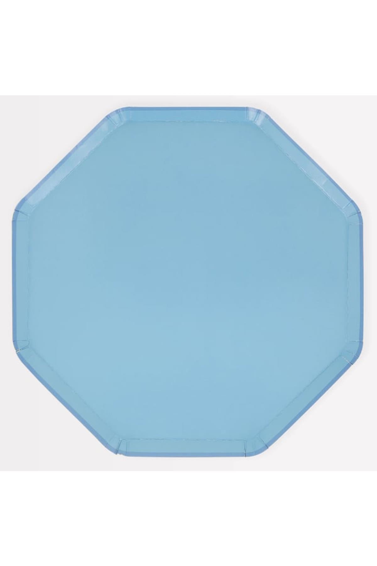 Meri Meri - Cornflower Blue Dinner Plates - Peygamber Çiçeği Mavisi Tabaklar (L) (x8) Çok Renkli