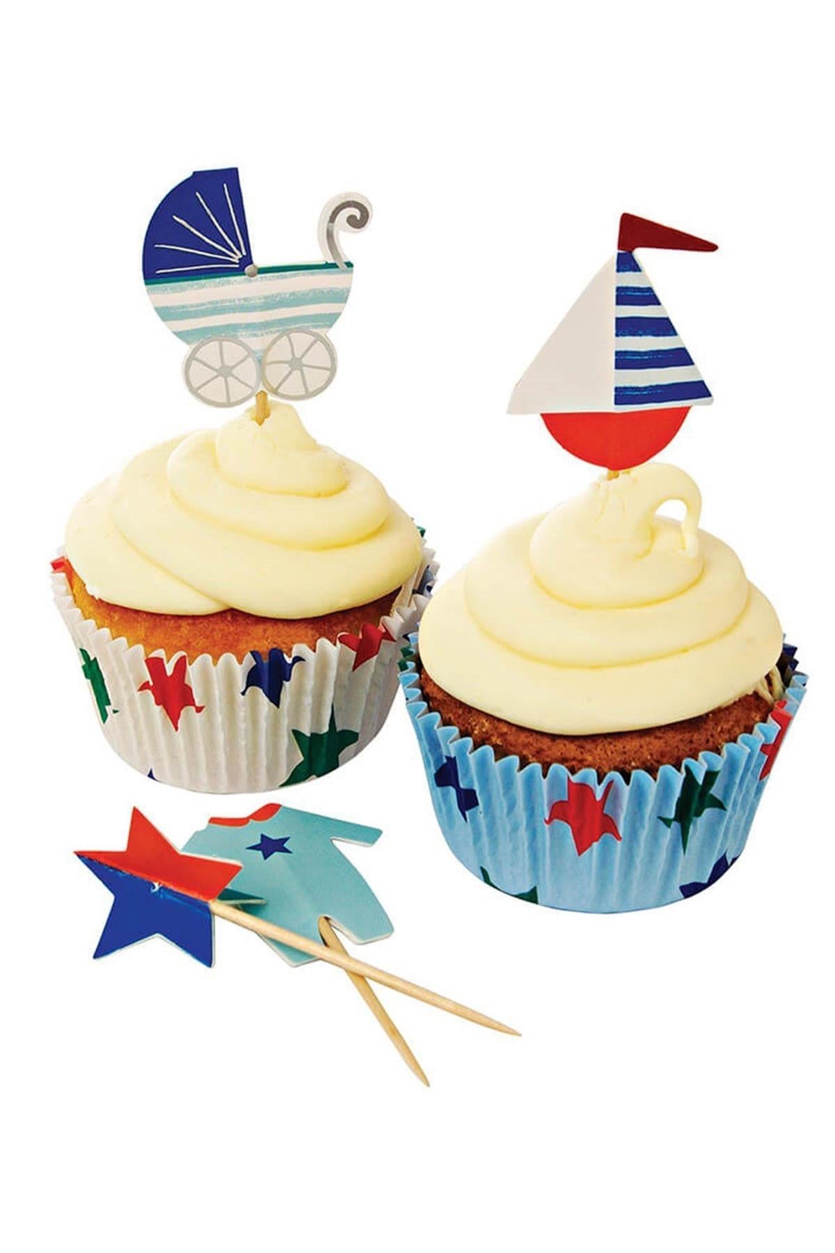 Meri Meri - Cupcake Kit - Mavi Çok Renkli