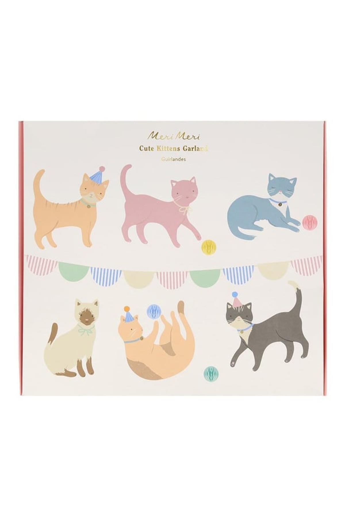 Meri Meri - Cute Kittens Garland - Yavru Kediler Asılan Süs Çok Renkli