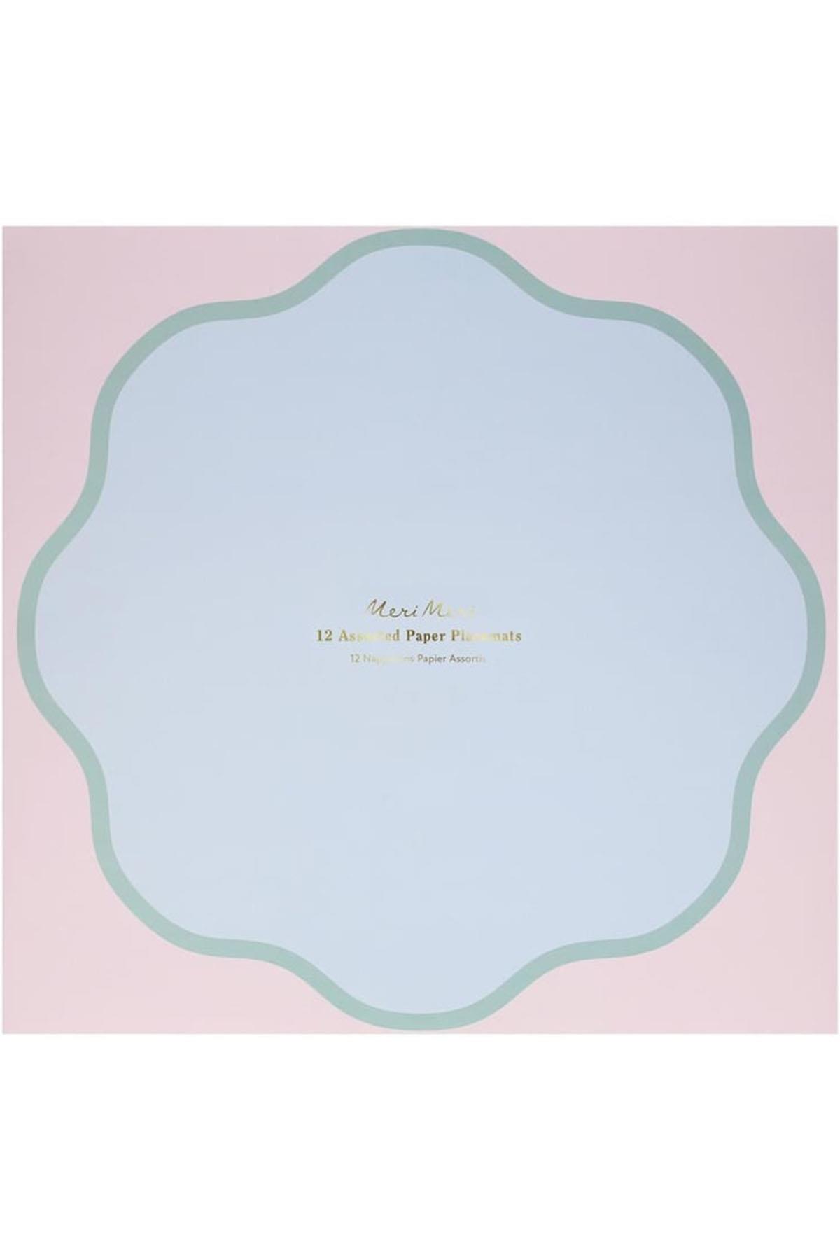 Meri Meri - Dalgalı Yuvarlak Pastel Servis Matı - 12 Adet Çok Renkli
