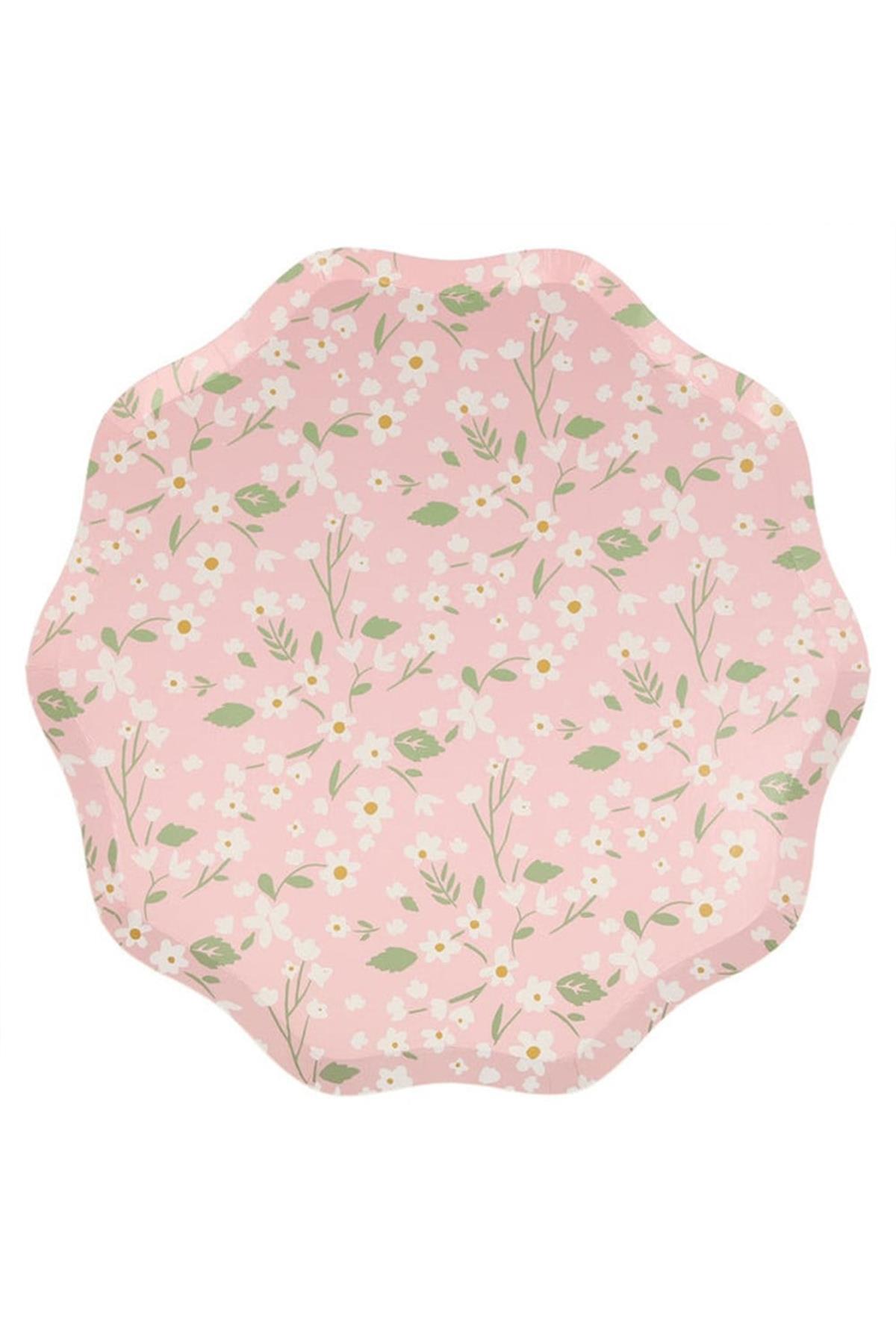 Meri Meri - Ditsy Floral Plates - Çiçekli Tabaklar - L - 12li Çok Renkli