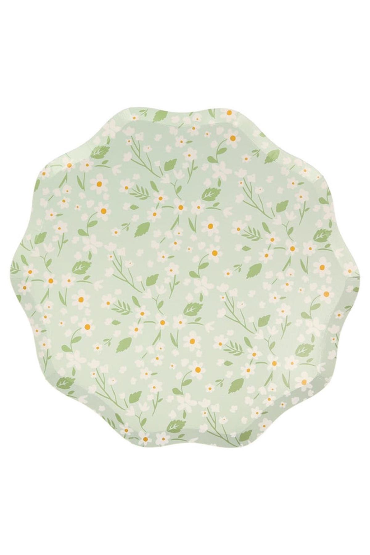 Meri Meri - Ditsy Floral Plates - Çiçekli Tabaklar - L - 12li Çok Renkli