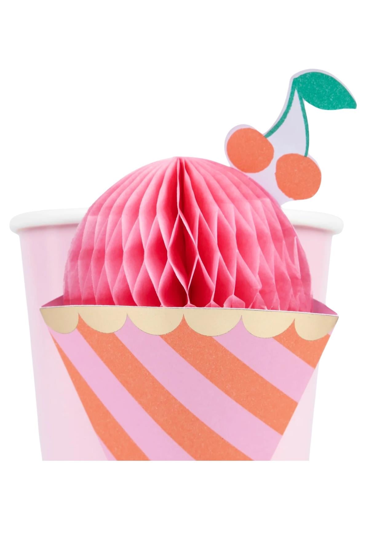 Meri Meri - Dondurma Bardaklar - 8 Adet Çok Renkli