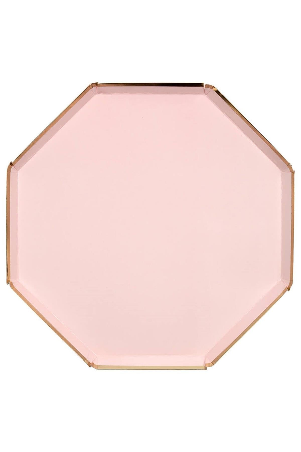 Meri Meri - Dusky Pink Plates - Toz Pembe Tabaklar - L - 8'li Çok Renkli