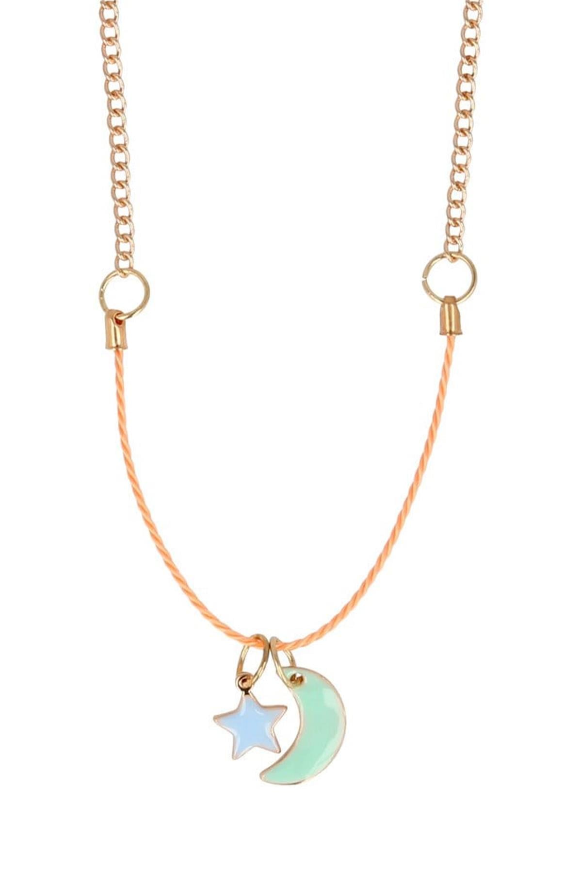 Meri Meri - Enamel Moon & Sun Necklace - Ay & Güneş Kolye Çok Renkli