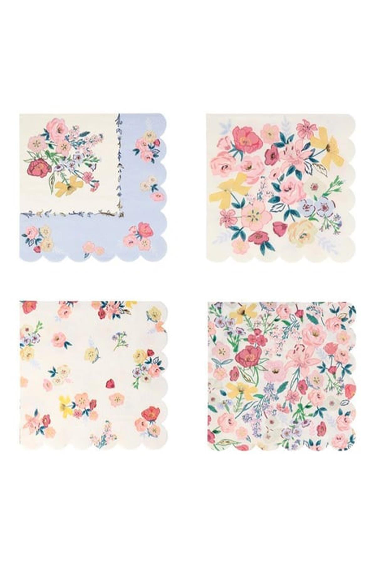 Meri Meri - English Garden Napkins - English Garden Peçete - S - 16lı Çok Renkli