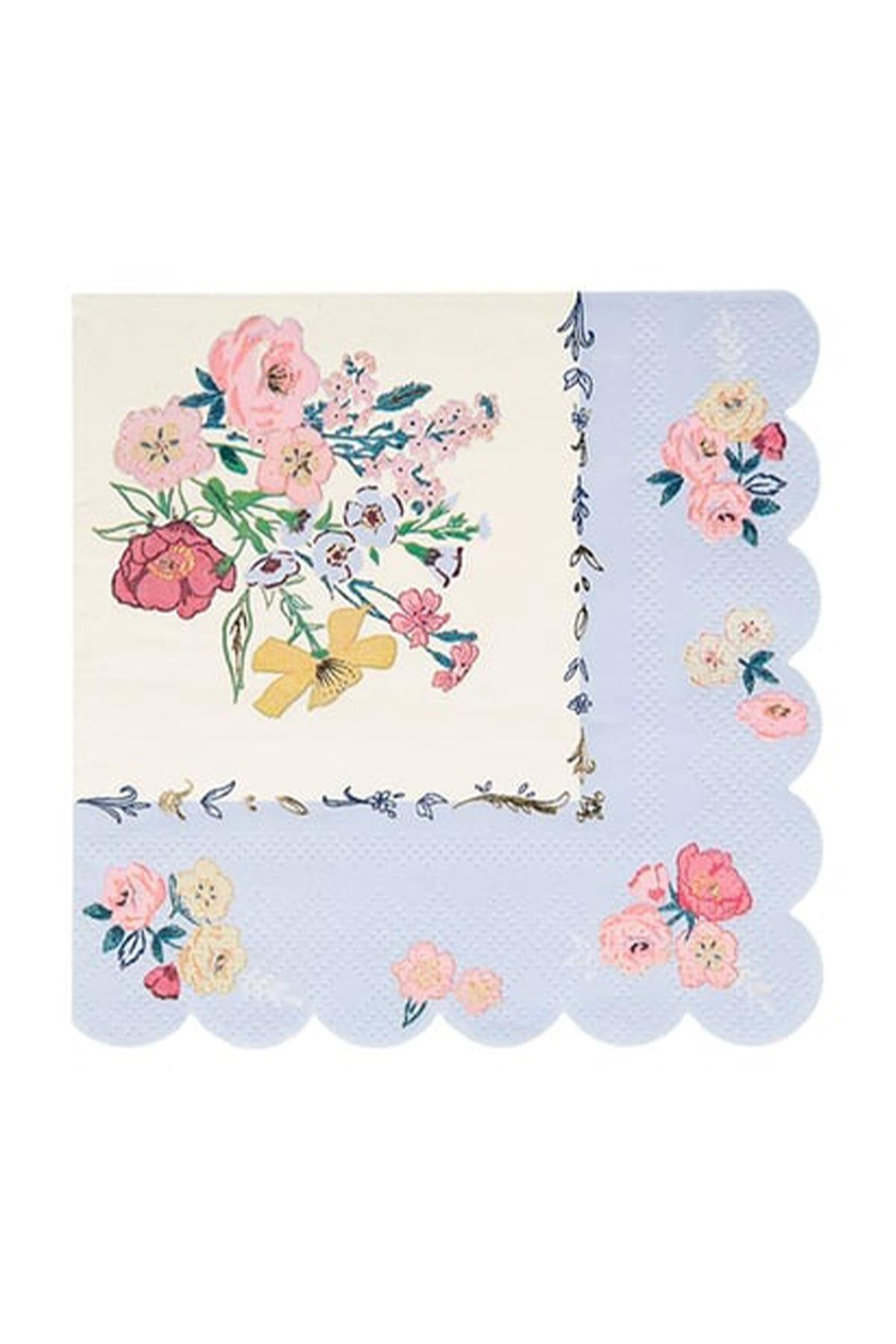 Meri Meri - English Garden Napkins - English Garden Peçete - S - 16lı Çok Renkli
