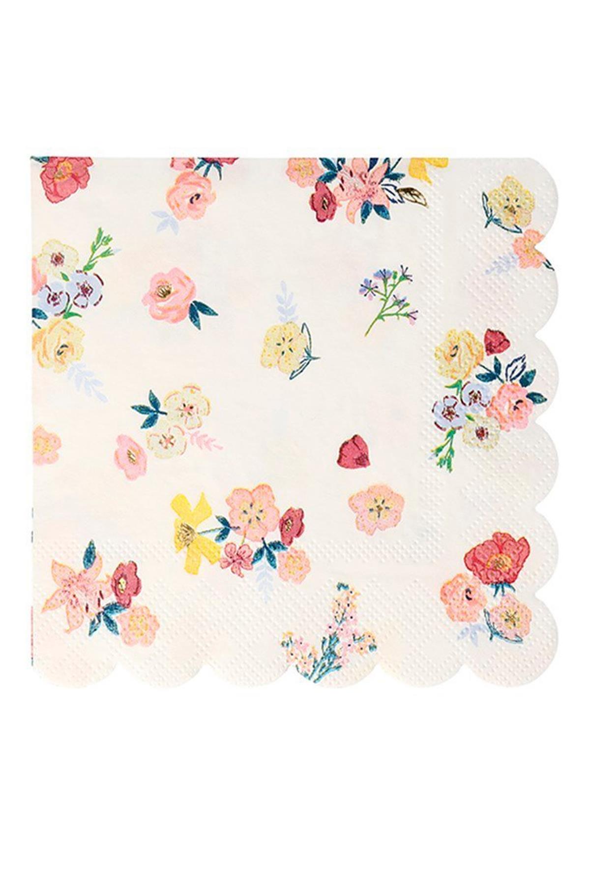 Meri Meri - English Garden Napkins - English Garden Peçete - L - 16lı Çok Renkli