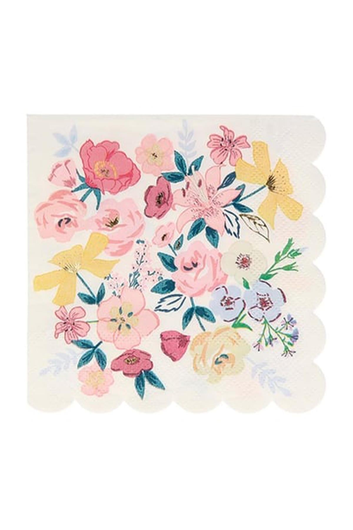 Meri Meri - English Garden Napkins - English Garden Peçete - S - 16lı Çok Renkli