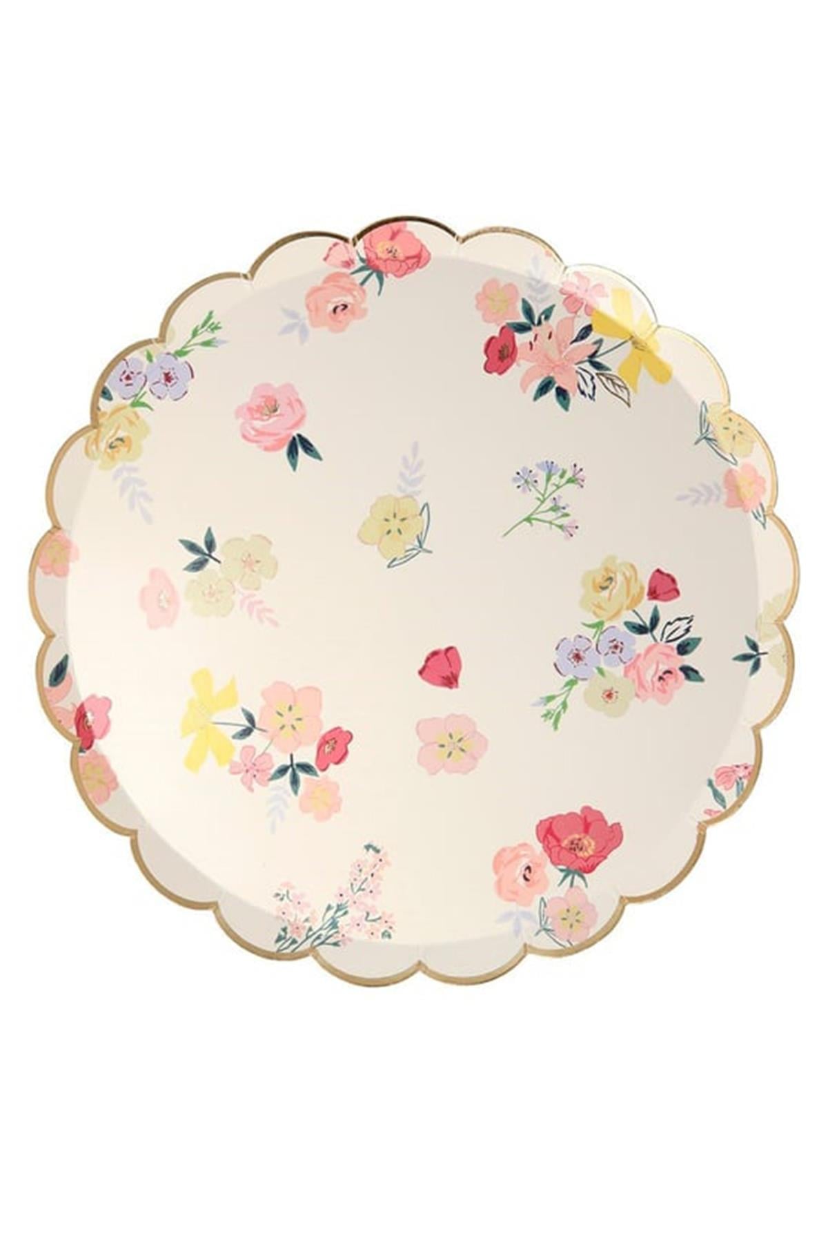 Meri Meri - English Garden Plates - English Garden Tabak - S - 8li Çok Renkli