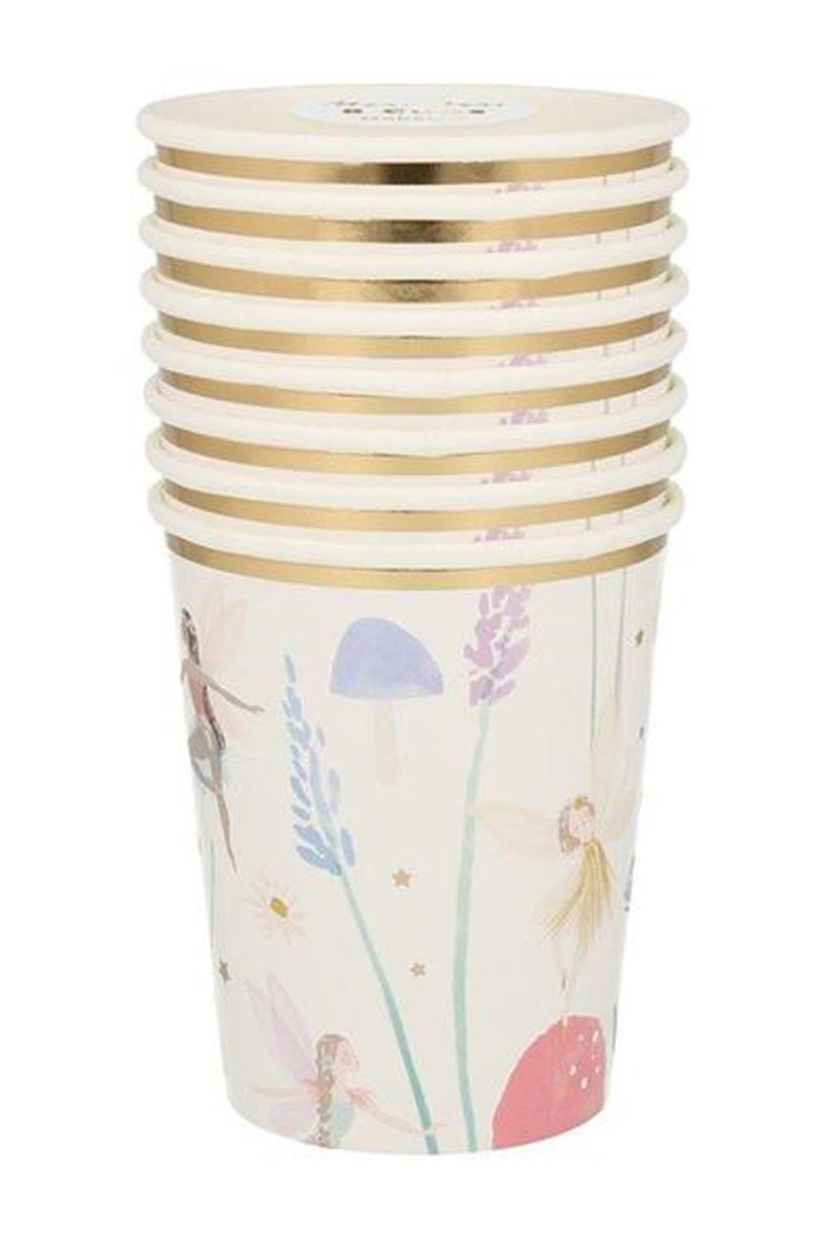 Meri Meri - Fairy Cups - Peri Kızı Bardaklar - 8li Çok Renkli