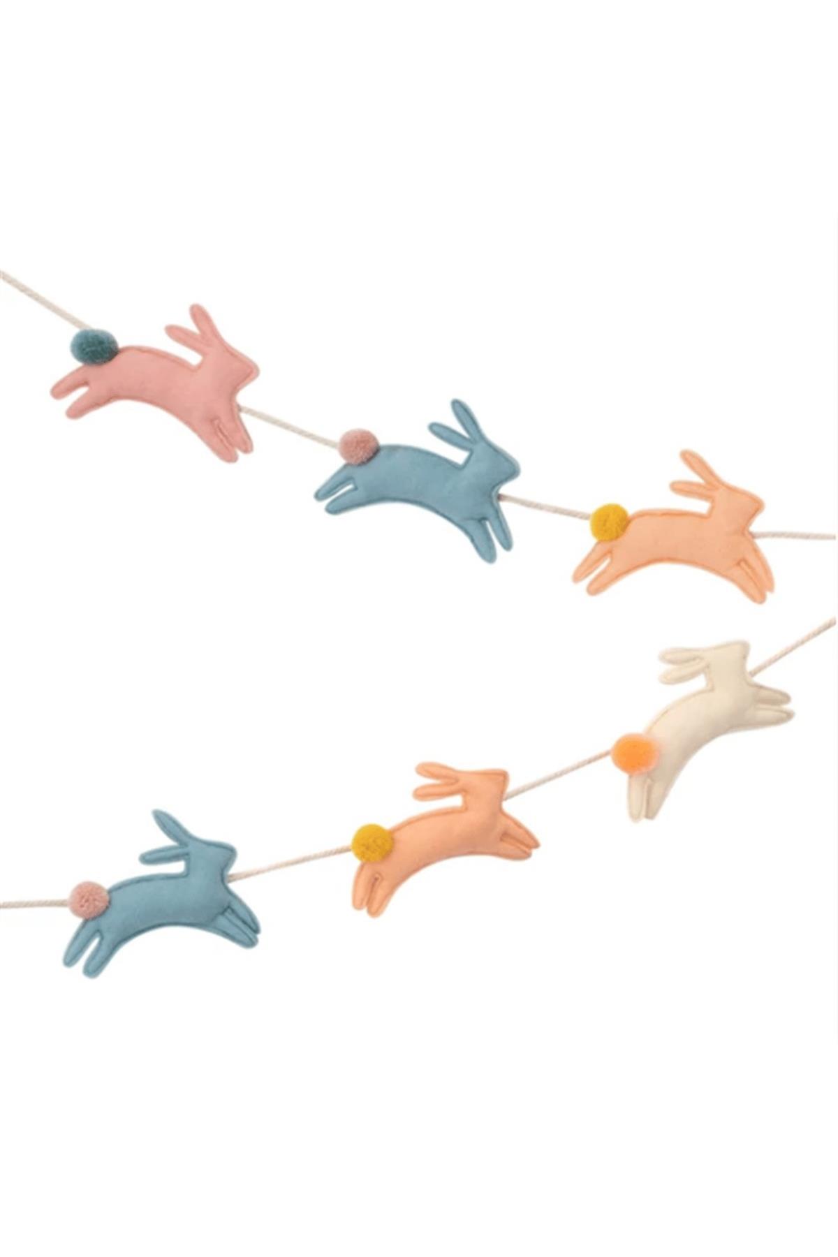 Meri Meri - Felt Bunny Garland - Tavşan Asılan Süs Çok Renkli