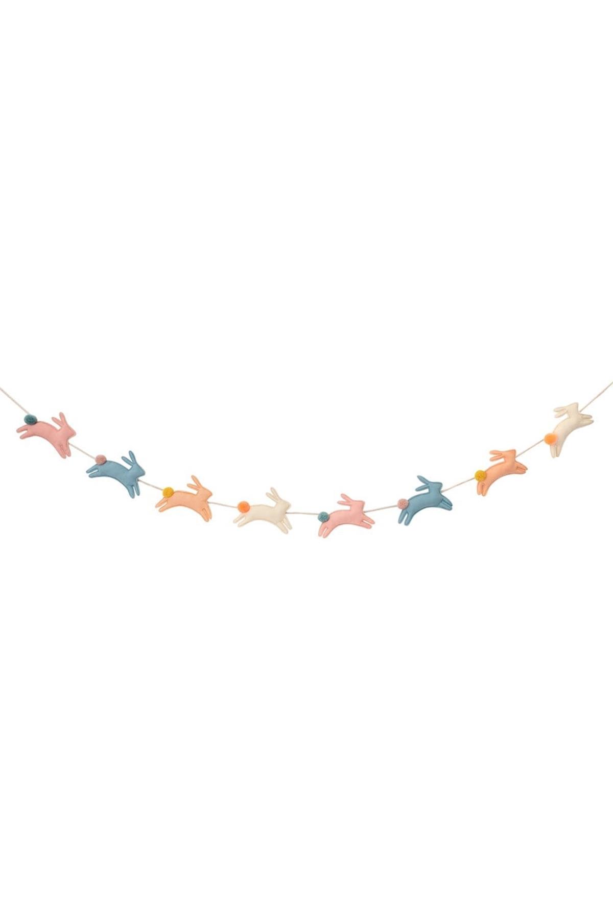 Meri Meri - Felt Bunny Garland - Tavşan Asılan Süs Çok Renkli