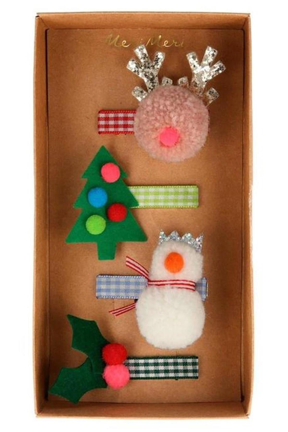 Meri Meri - Festive Icon Hair Clips - Yeni Yıl İkonlu Tokalar Çok Renkli
