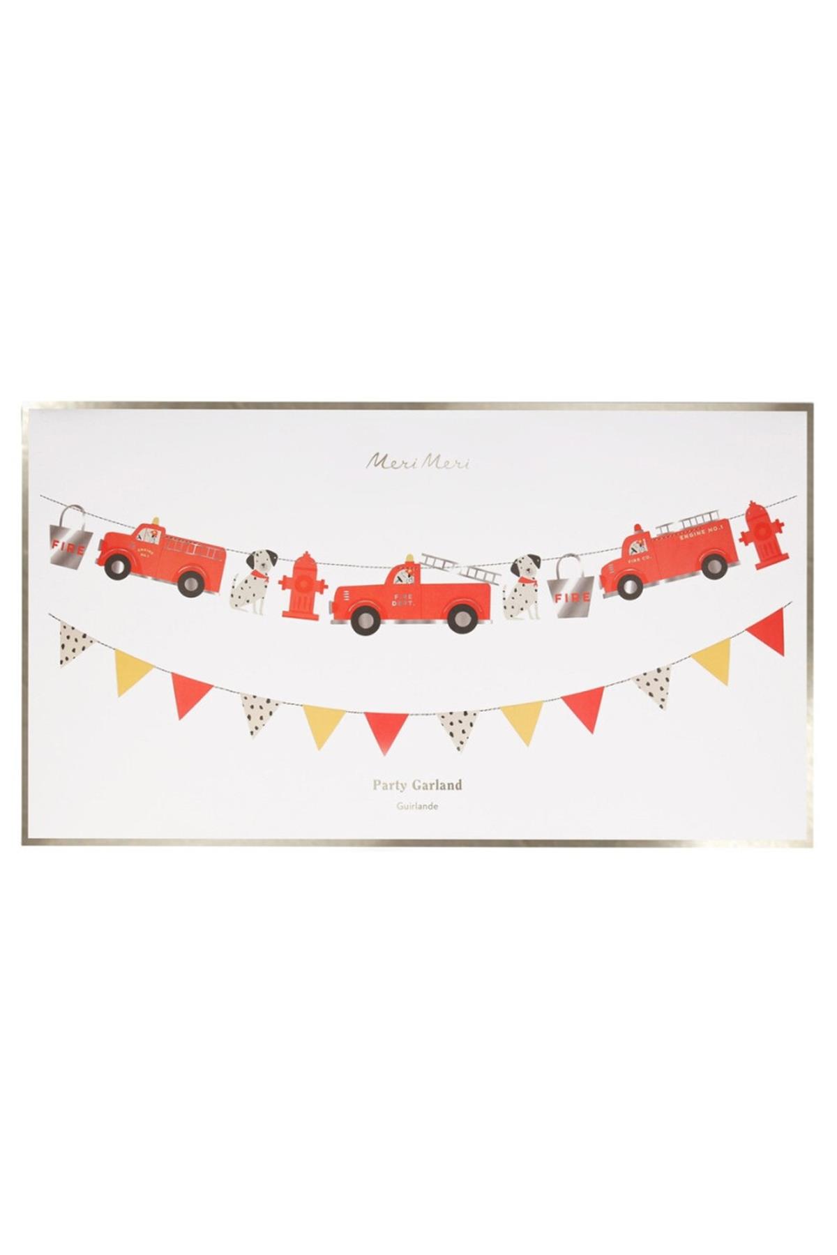 Meri Meri - Fire Truck Garland - İtfaiye Asılan Süs Çok Renkli