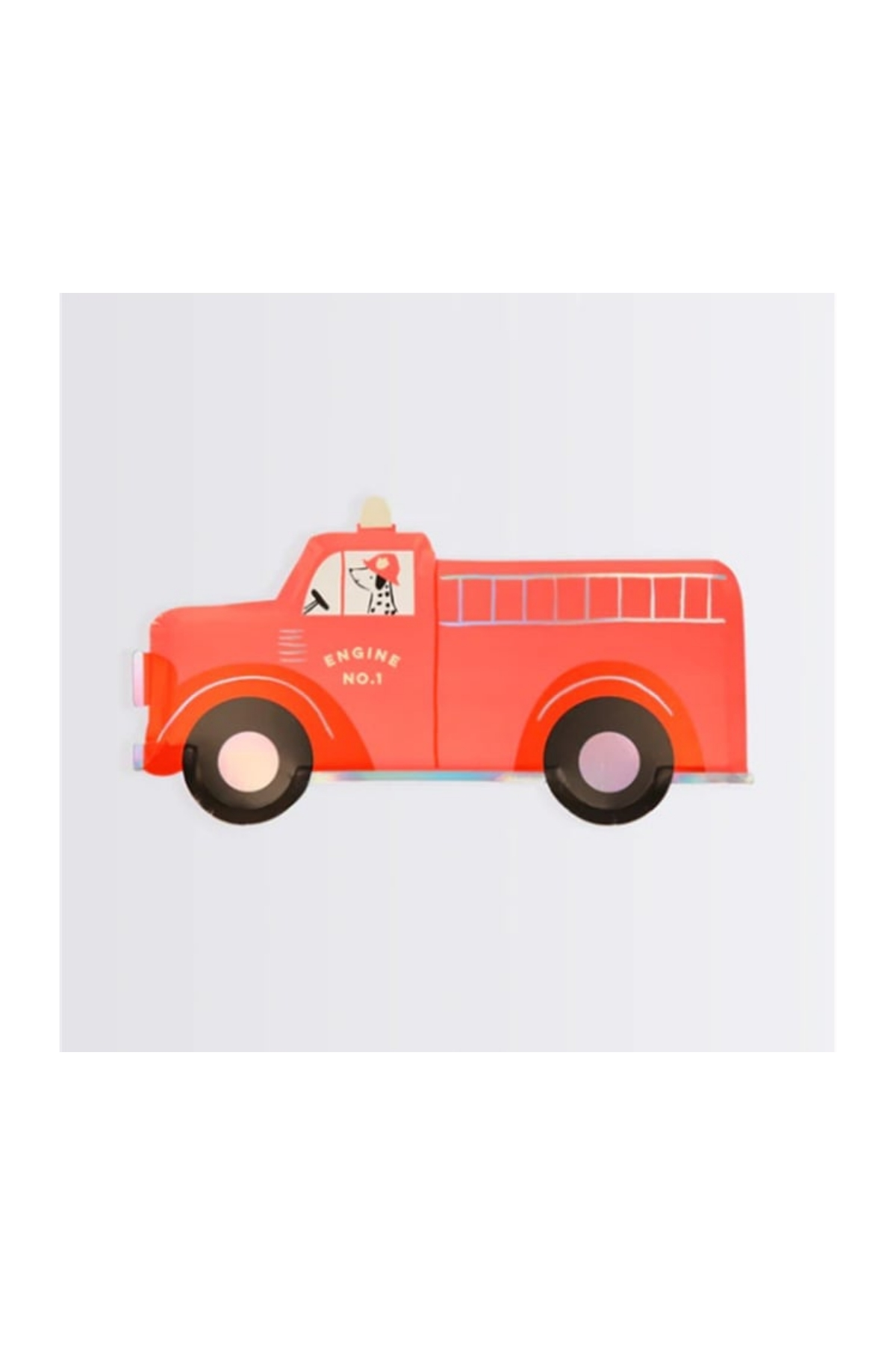 Meri Meri - Fire Truck Plates - İtfaiye Kamyonu Tabaklar - 8li Çok Renkli