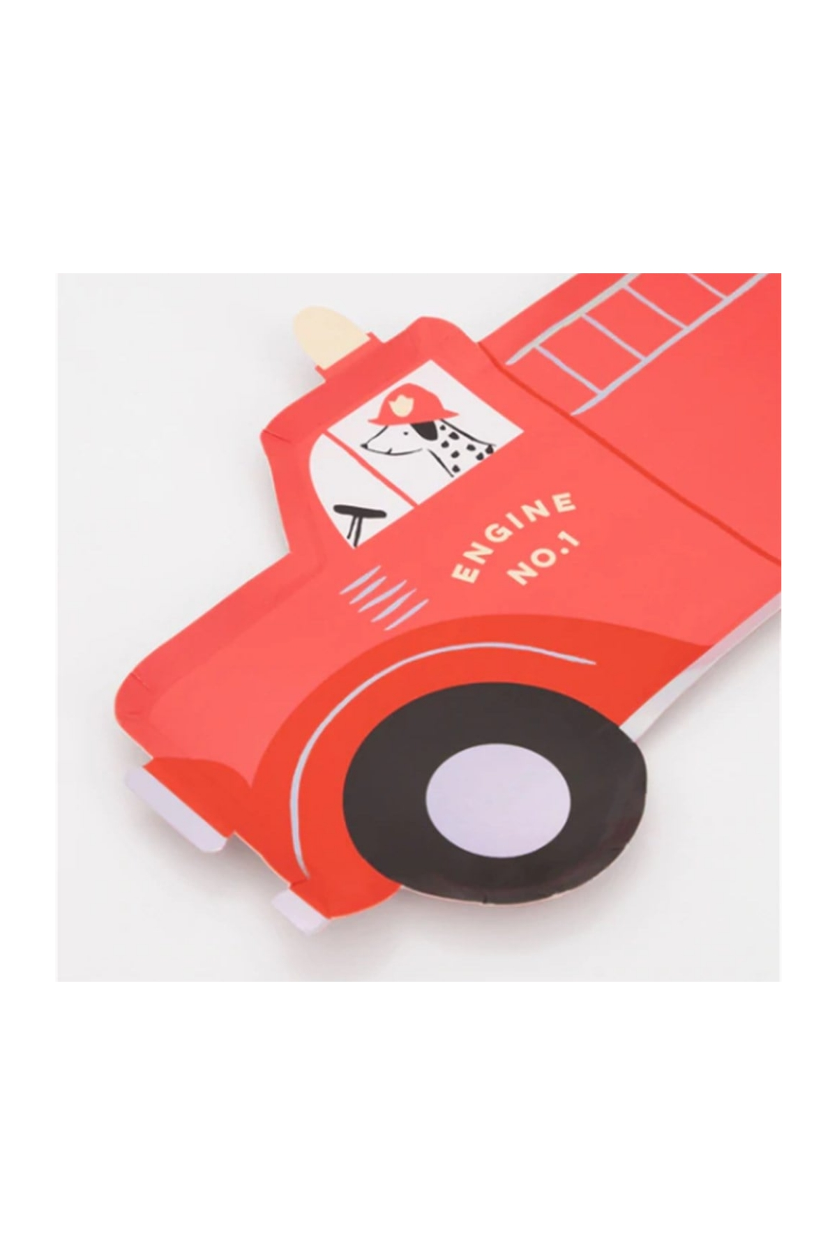 Meri Meri - Fire Truck Plates - İtfaiye Kamyonu Tabaklar - 8li Çok Renkli