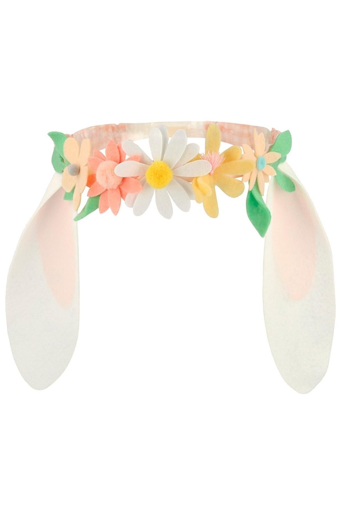 Meri Meri - Floral Bunny Ears & Pompom Tail - Çiçekli Tavşan Kulakları Çok Renkli
