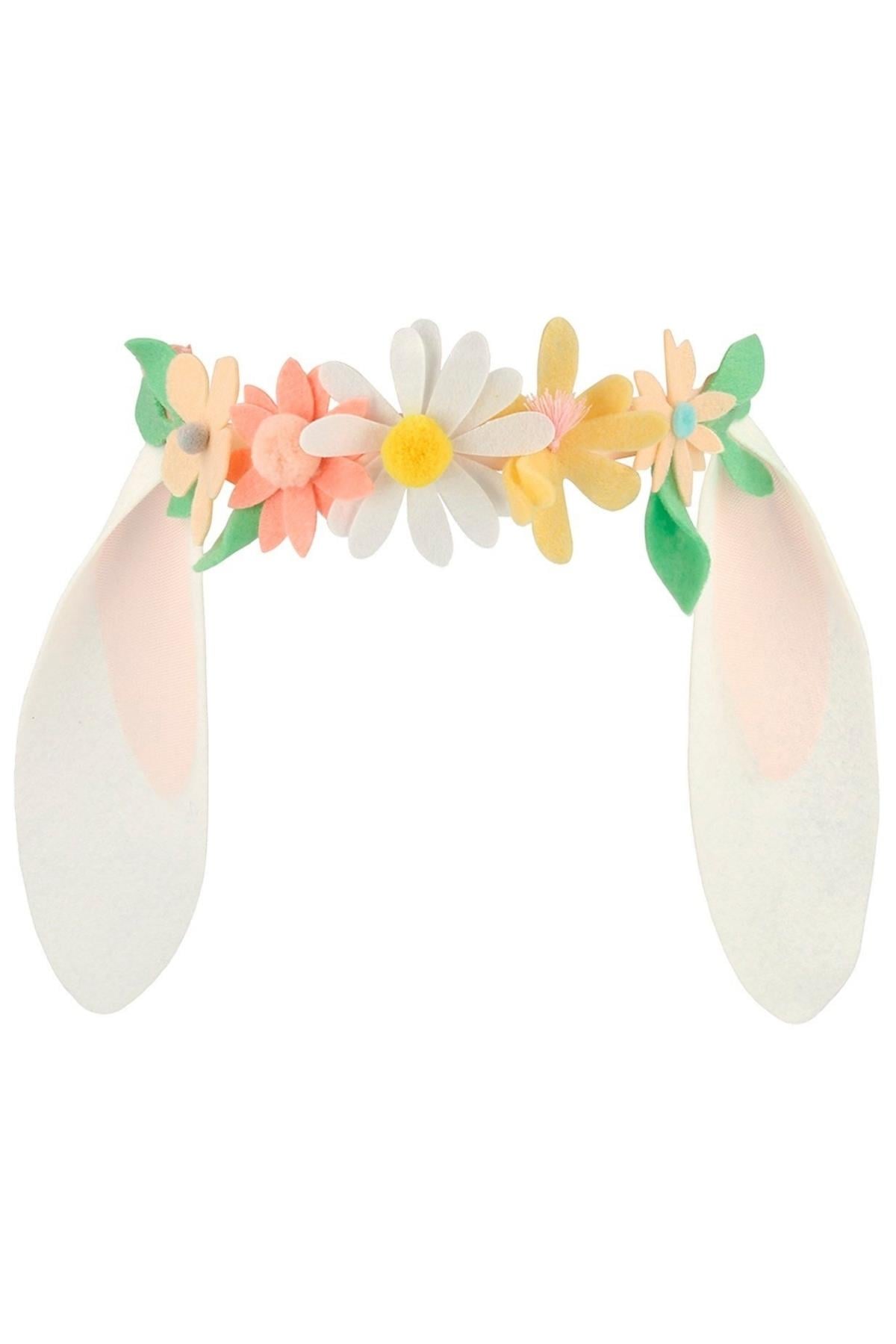 Meri Meri - Floral Bunny Ears & Pompom Tail - Çiçekli Tavşan Kulakları Çok Renkli