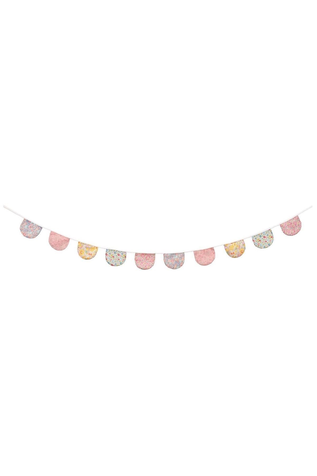 Meri Meri - Floral Scallop Fabric Garland - Çiçekli Yarım Ay Asılan Süs Çok Renkli