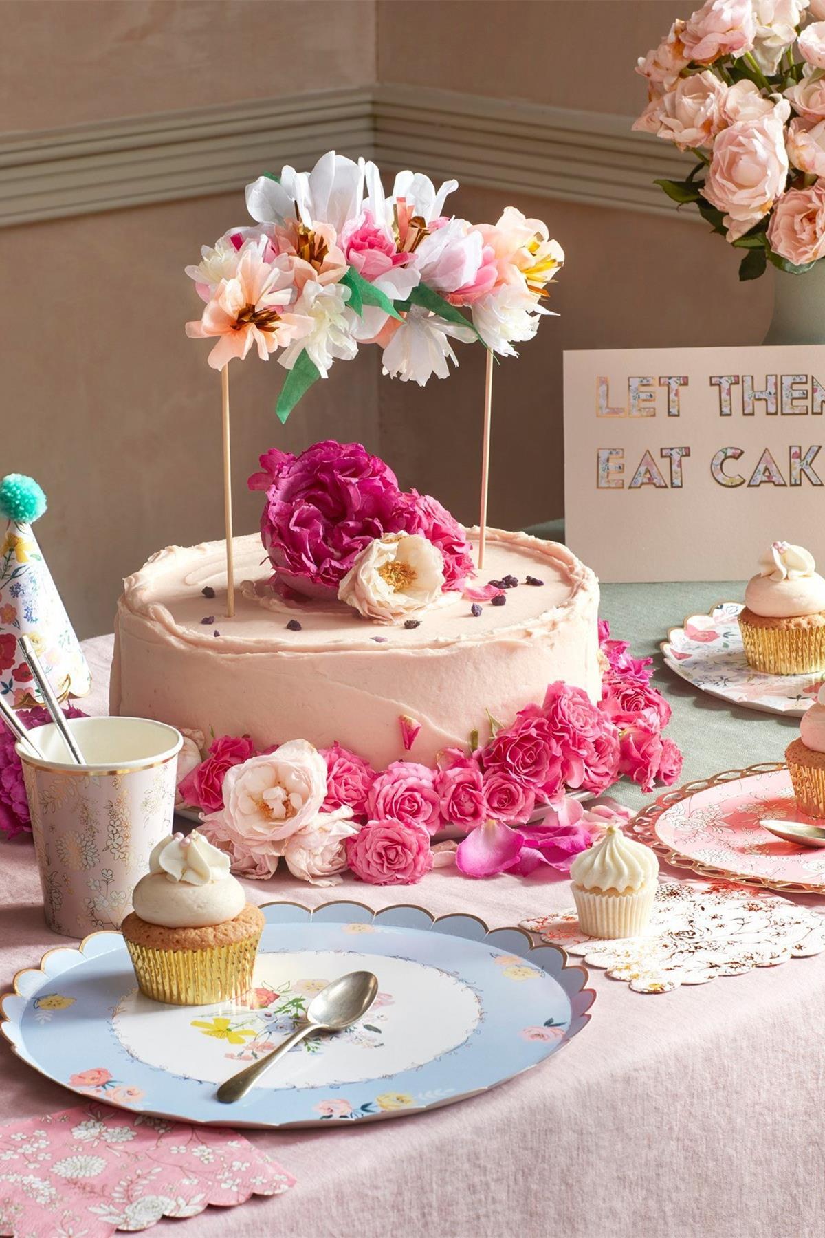 Meri Meri - Flower Bouquet Cake Topper - Çiçek Buketi Pasta Süsü Çok Renkli