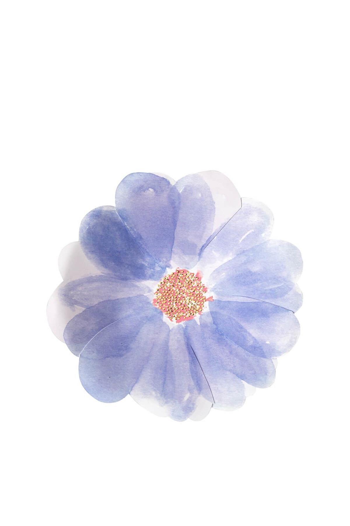 Meri Meri - Flower Garden Plates - Çiçek Bahçesi Tabaklar - S - 8li Çok Renkli