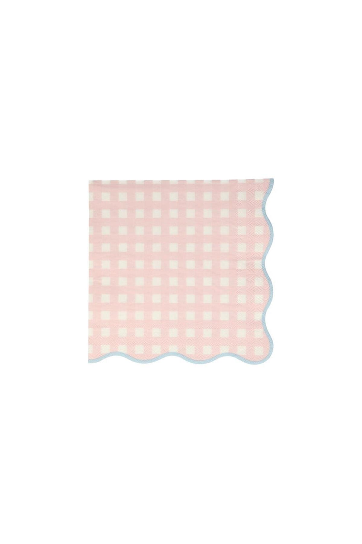 Meri Meri - Gingham Napkins - Damalı Peçeteler - L - 20li Çok Renkli