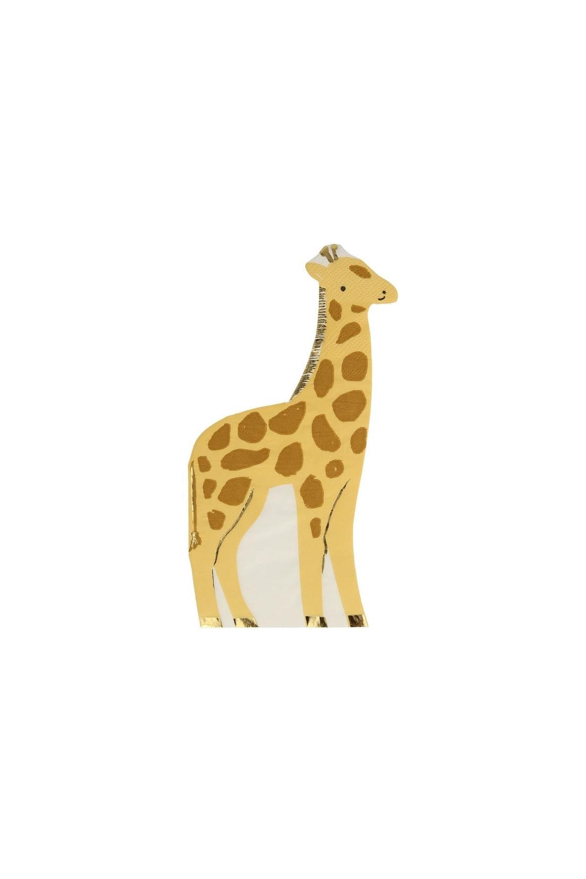 Meri Meri - Giraffe Napkins - Zürafa Peçeteler - 16lı Çok Renkli